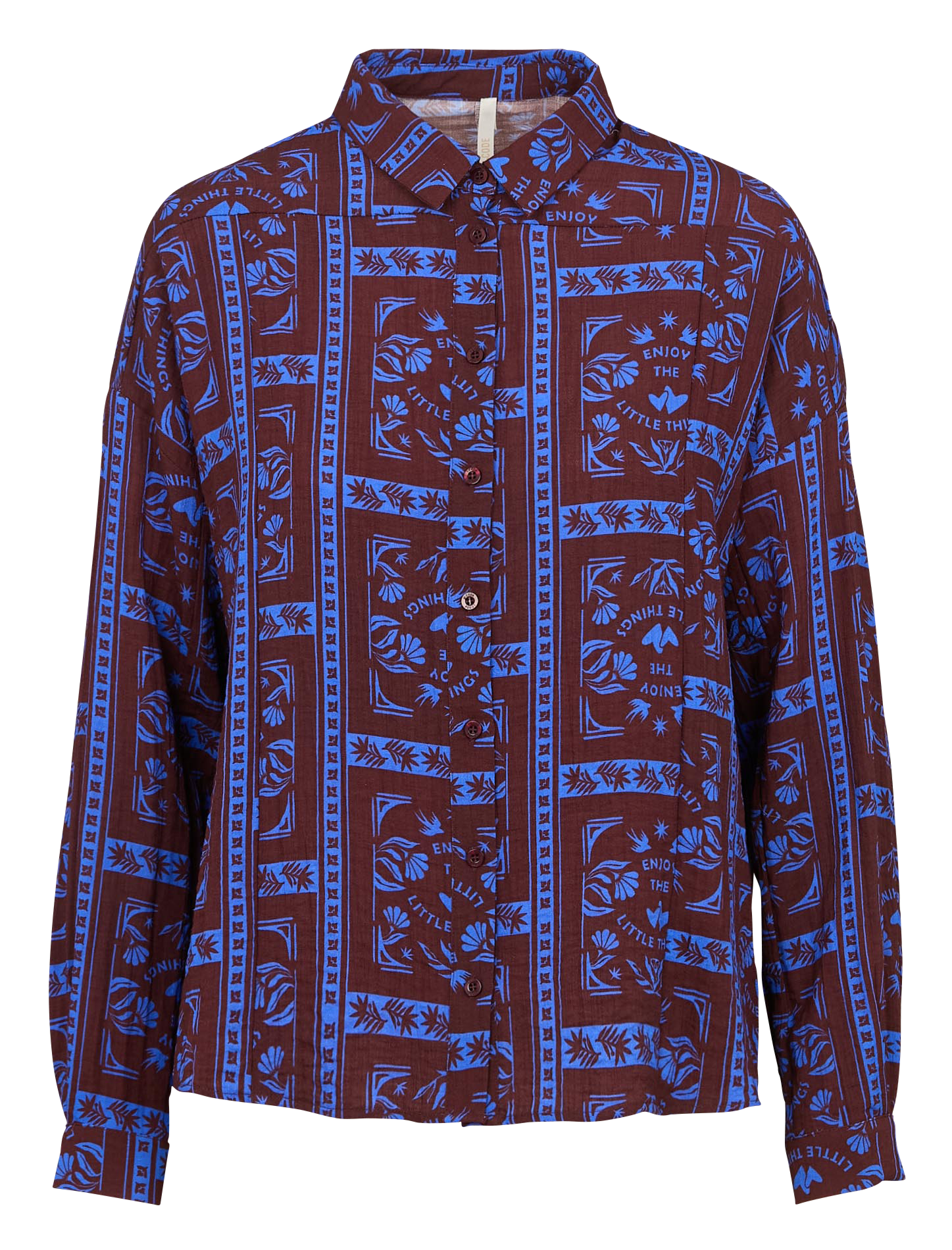 Chemise ample col classique imprimée I CODE Rouge