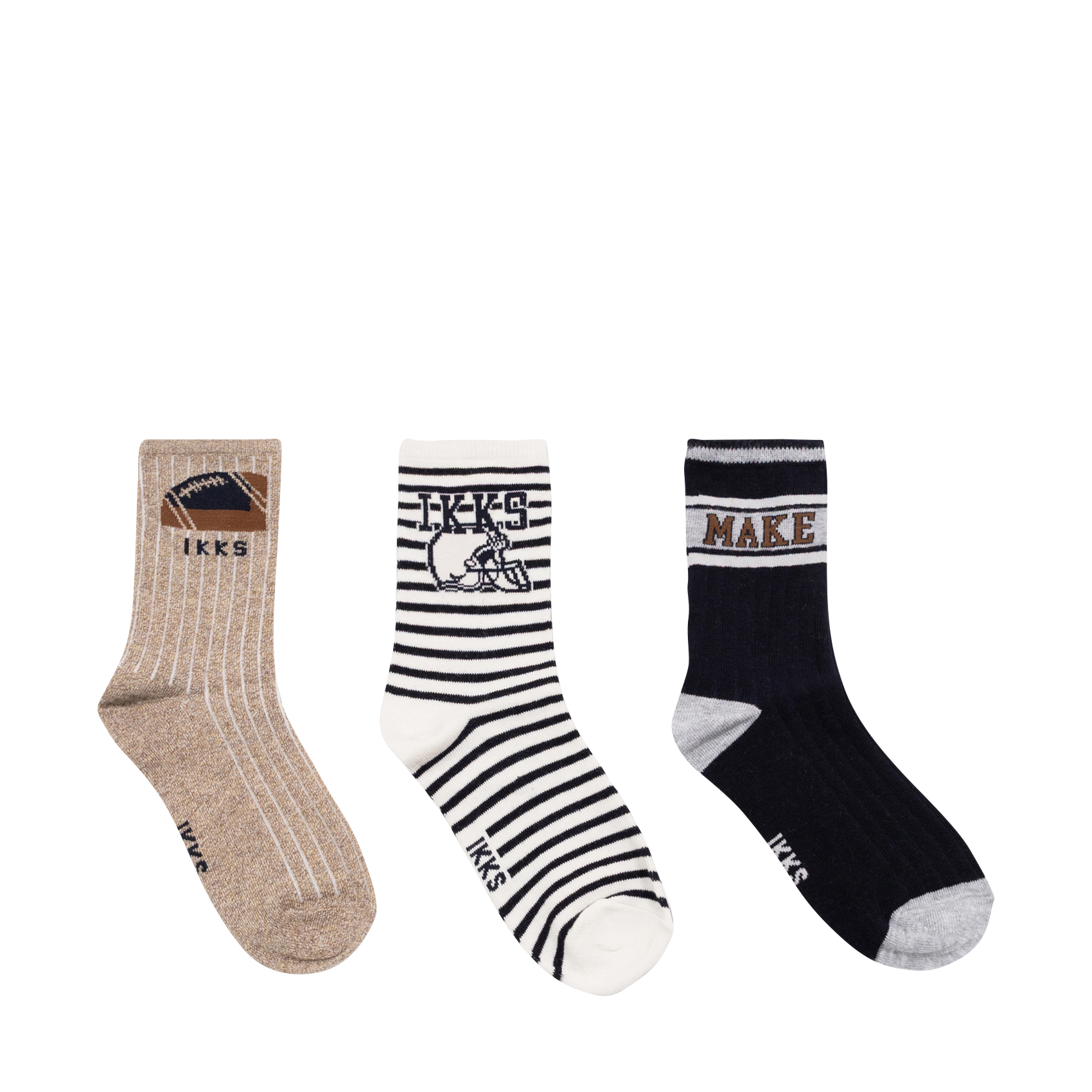 Lot de 3 paires de chaussettes en coton mélangé imprimé IKKS JUNIOR