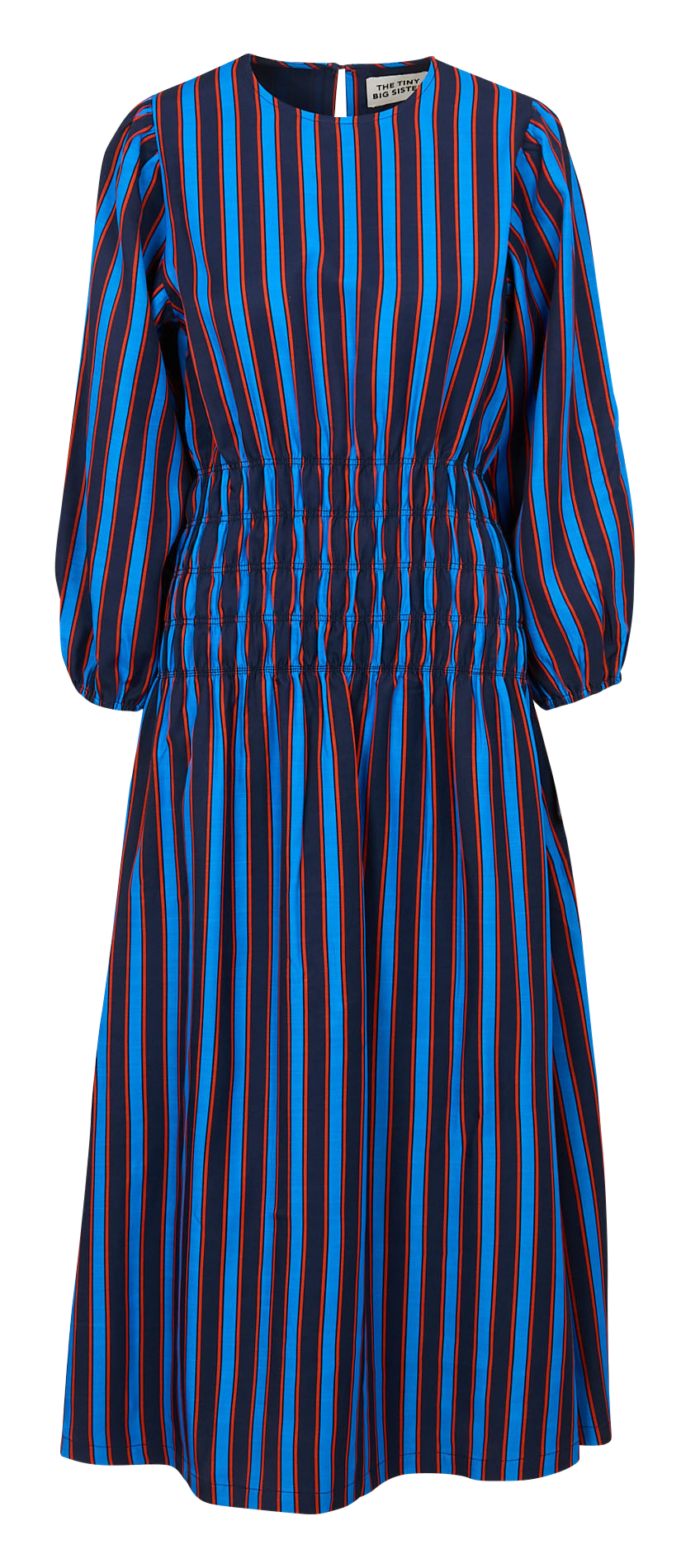 Robe midi fluide à rayures THE TINY BIG SISTER Bleu