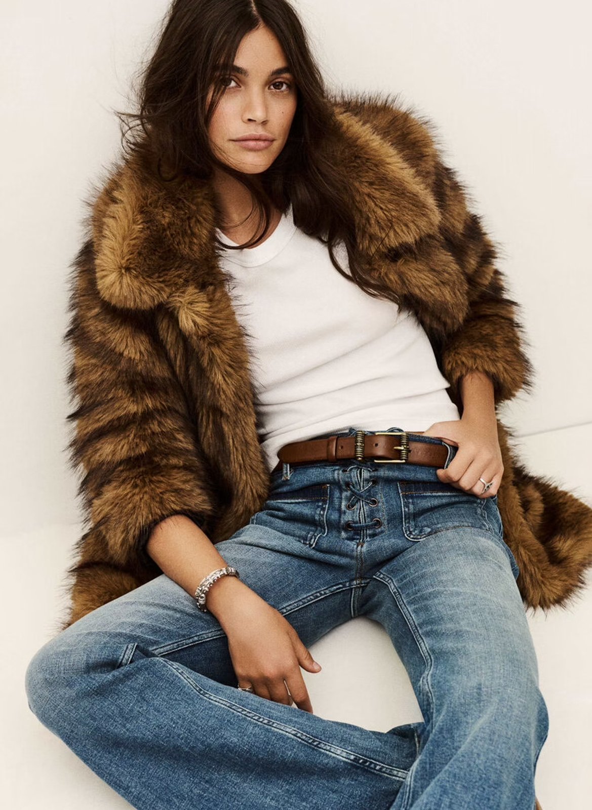 Jean flare en coton mélangé BA&SH Bleu