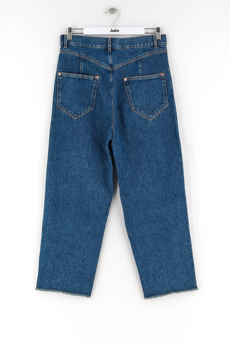 Straight cotton-blend pants ISABEL MARANT - Seconde Main Blue