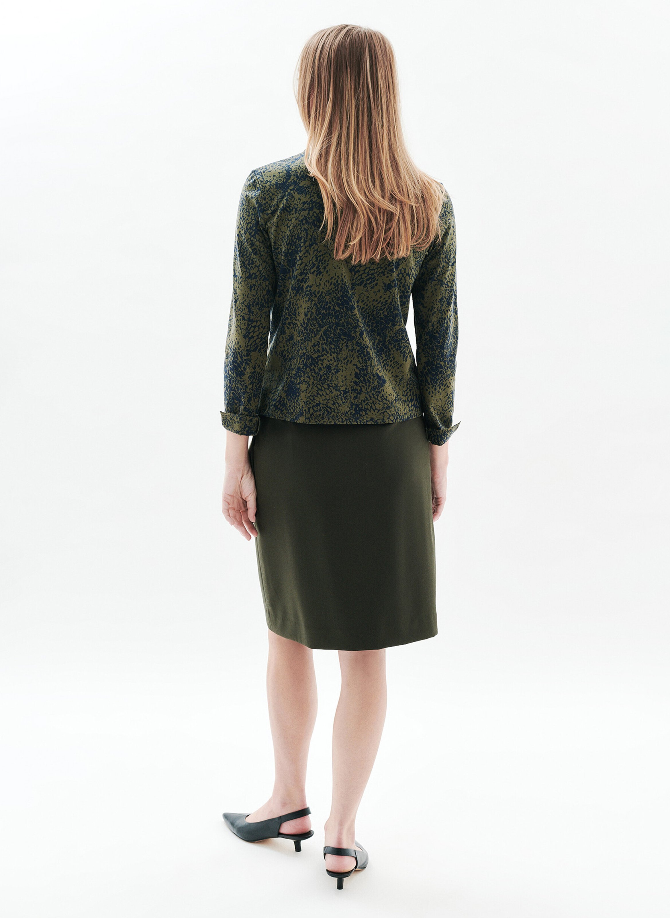 Top droit en coton mélangé CAROLL Vert