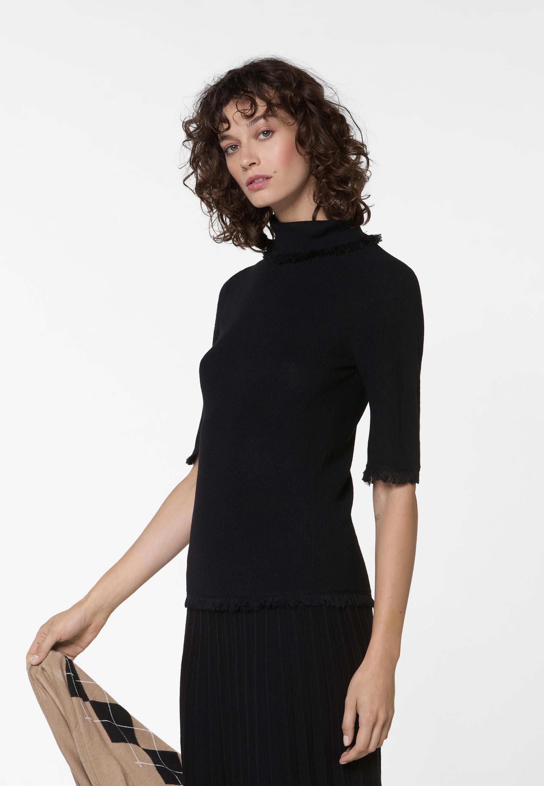 Short-sleeve turtleneck sweater RODIER Black