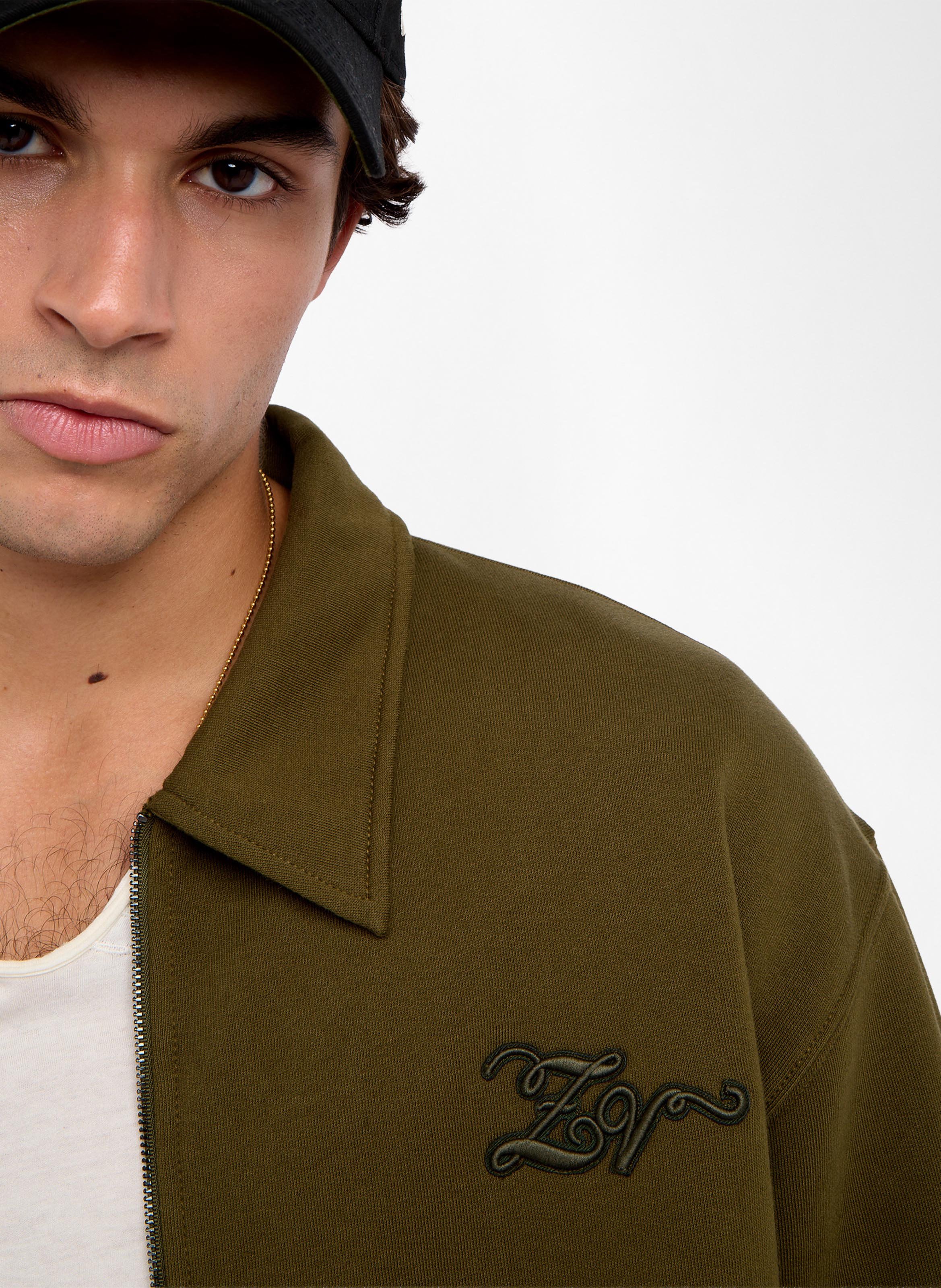 Gerade geschnittener Pullover mit klassischem Kragen aus Baumwolle. ZADIG&VOLTAIRE Grun