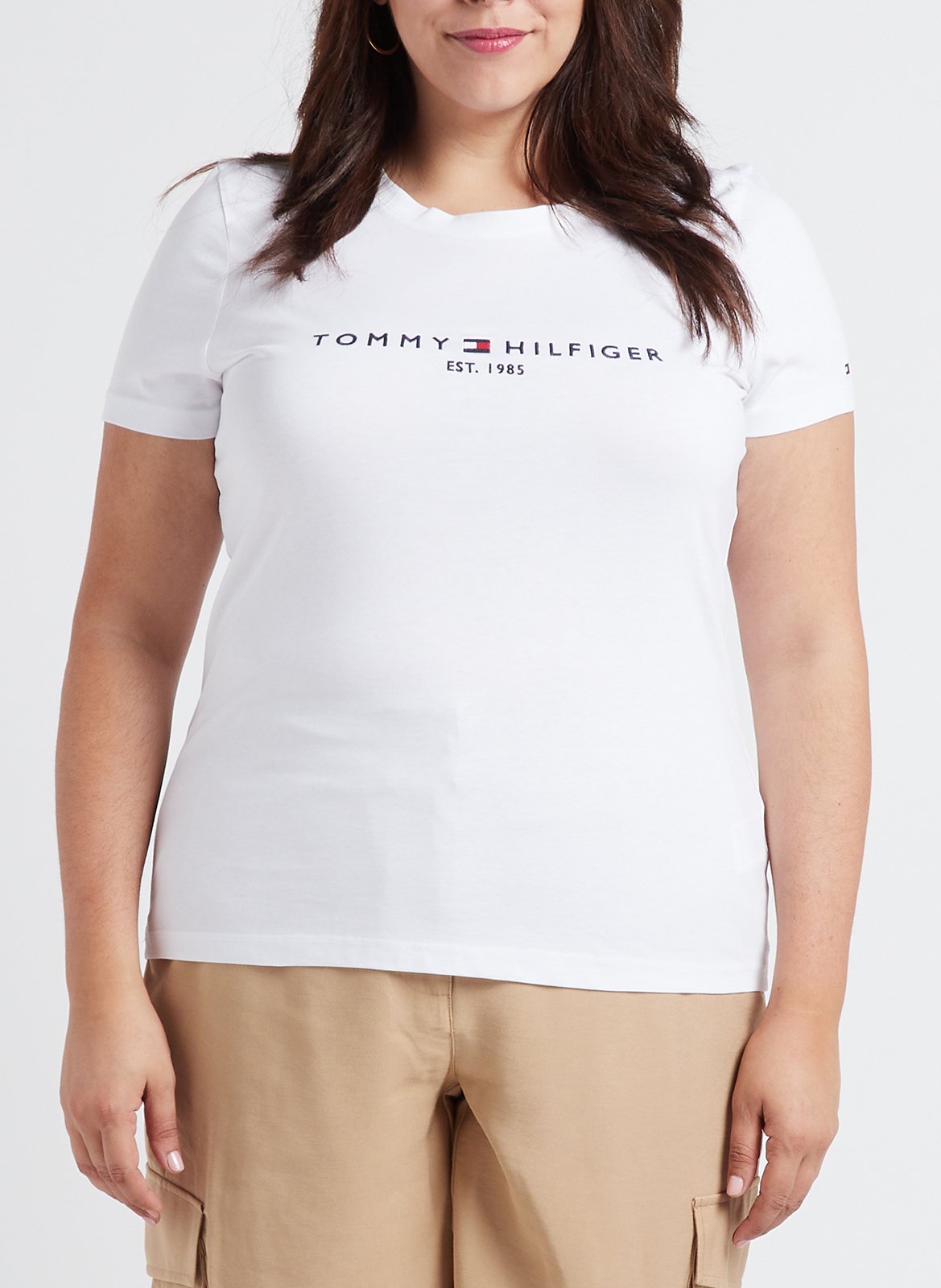Tee-shirt col rond brodé en coton bio TOMMY HILFIGER