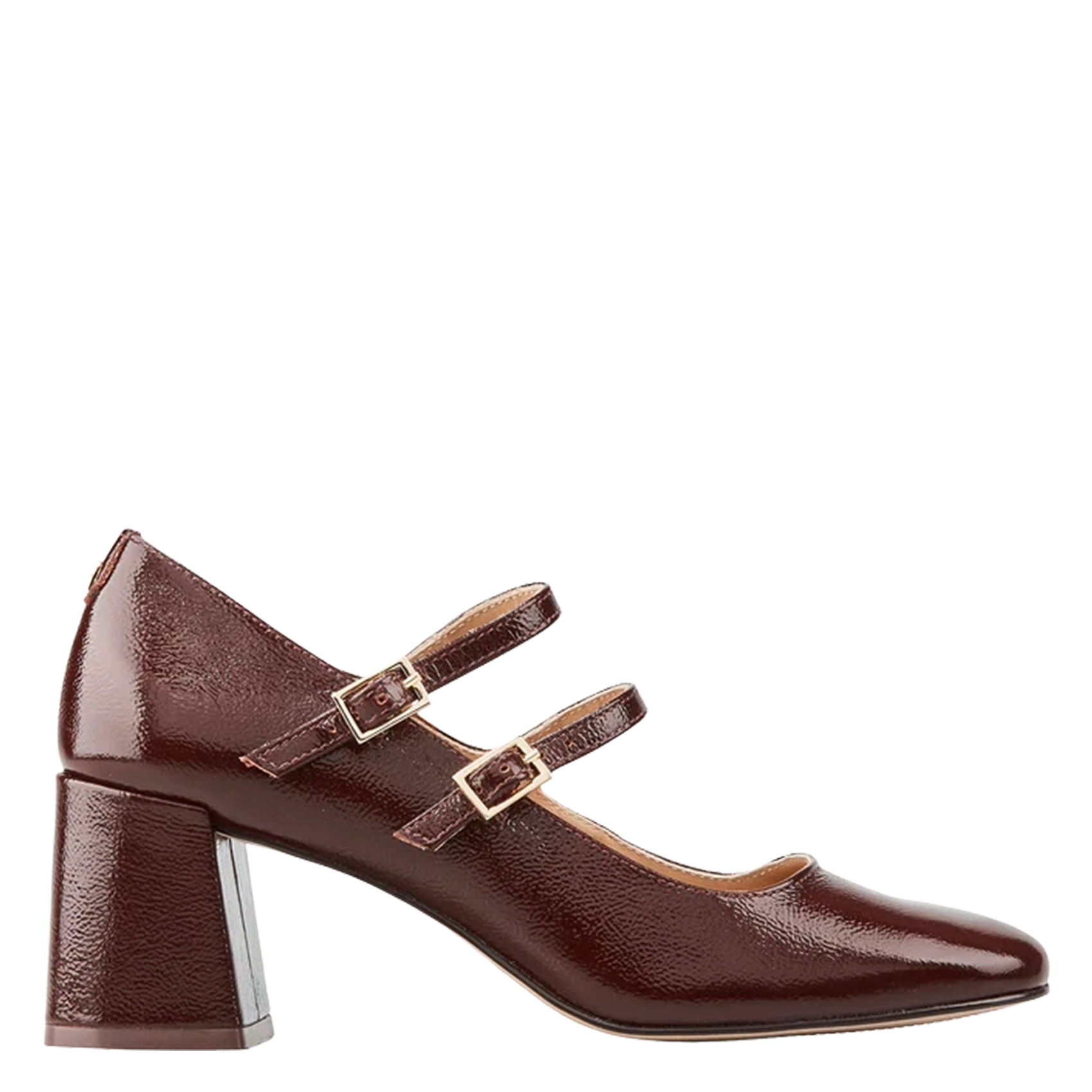 Enzo patent leather high heels with straps COSMOPARIS Brown