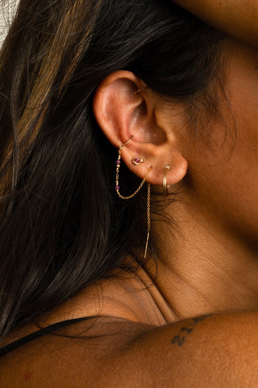 Celestial ear jewel - ruby YAY Pink