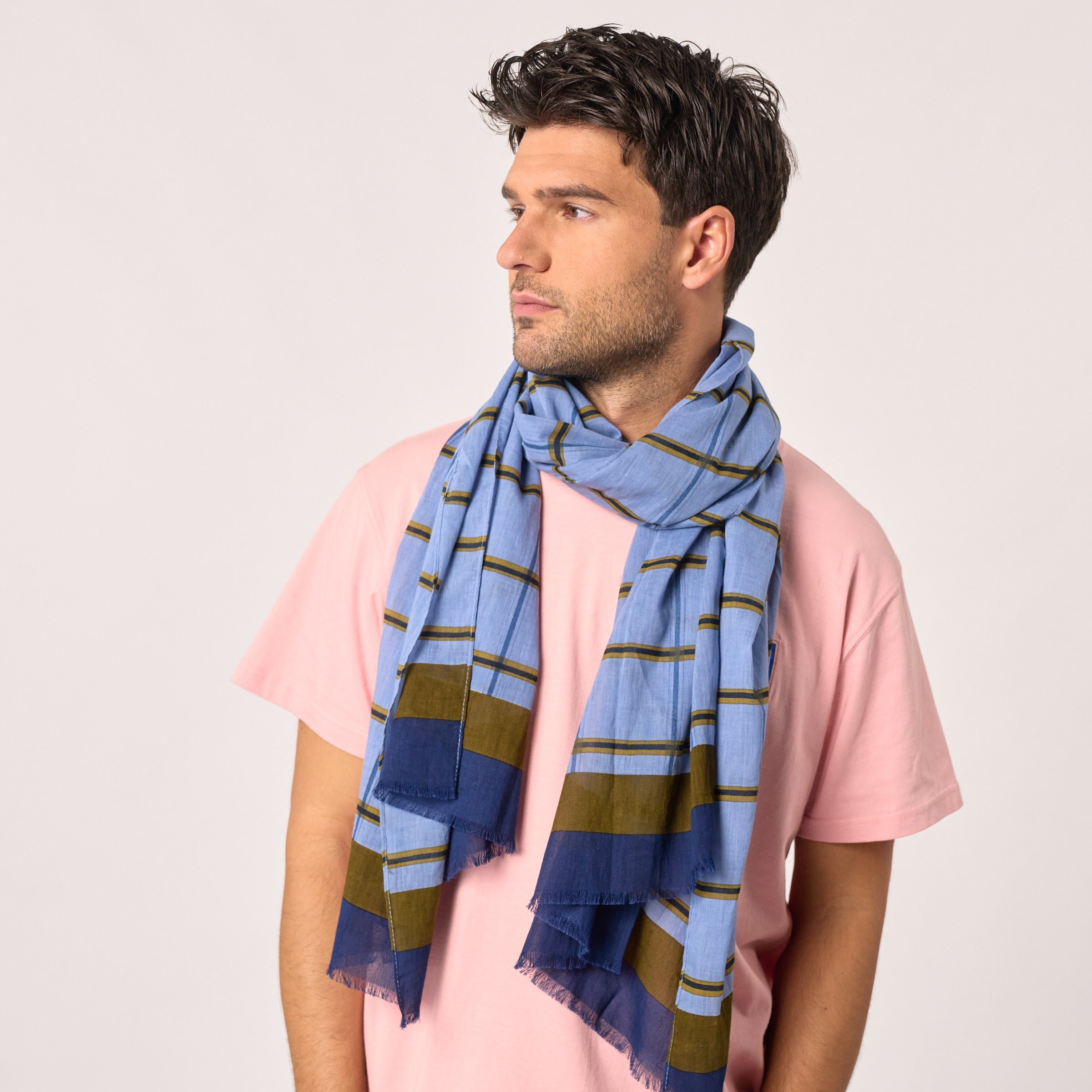 Organic cotton scarf BILLYBELT Blue