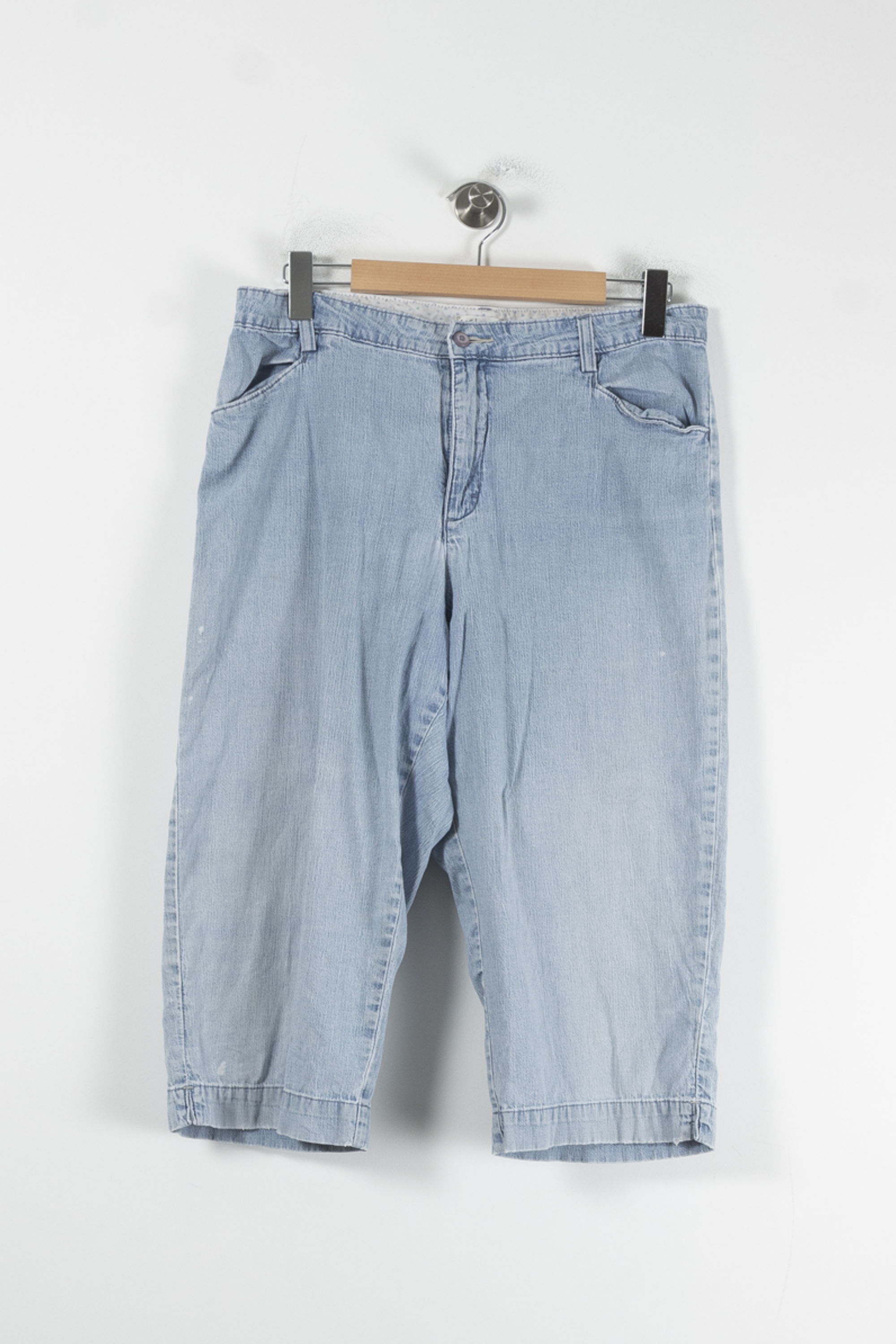 Cropped slim jeans with studs LEE - Seconde Main Blue