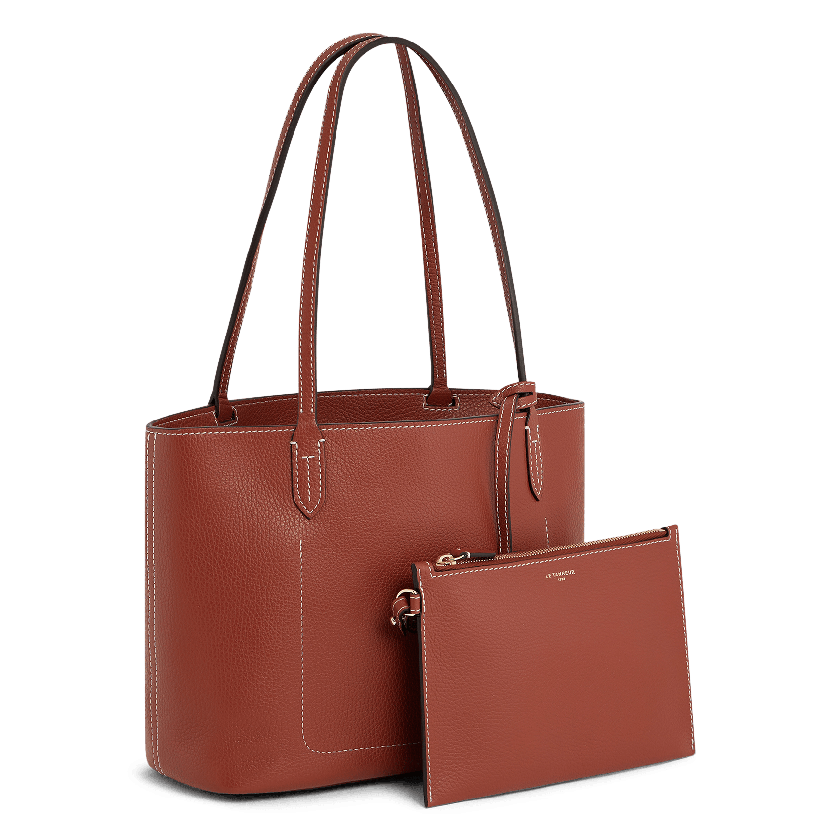 Cabas en cuir  LE TANNEUR Marron