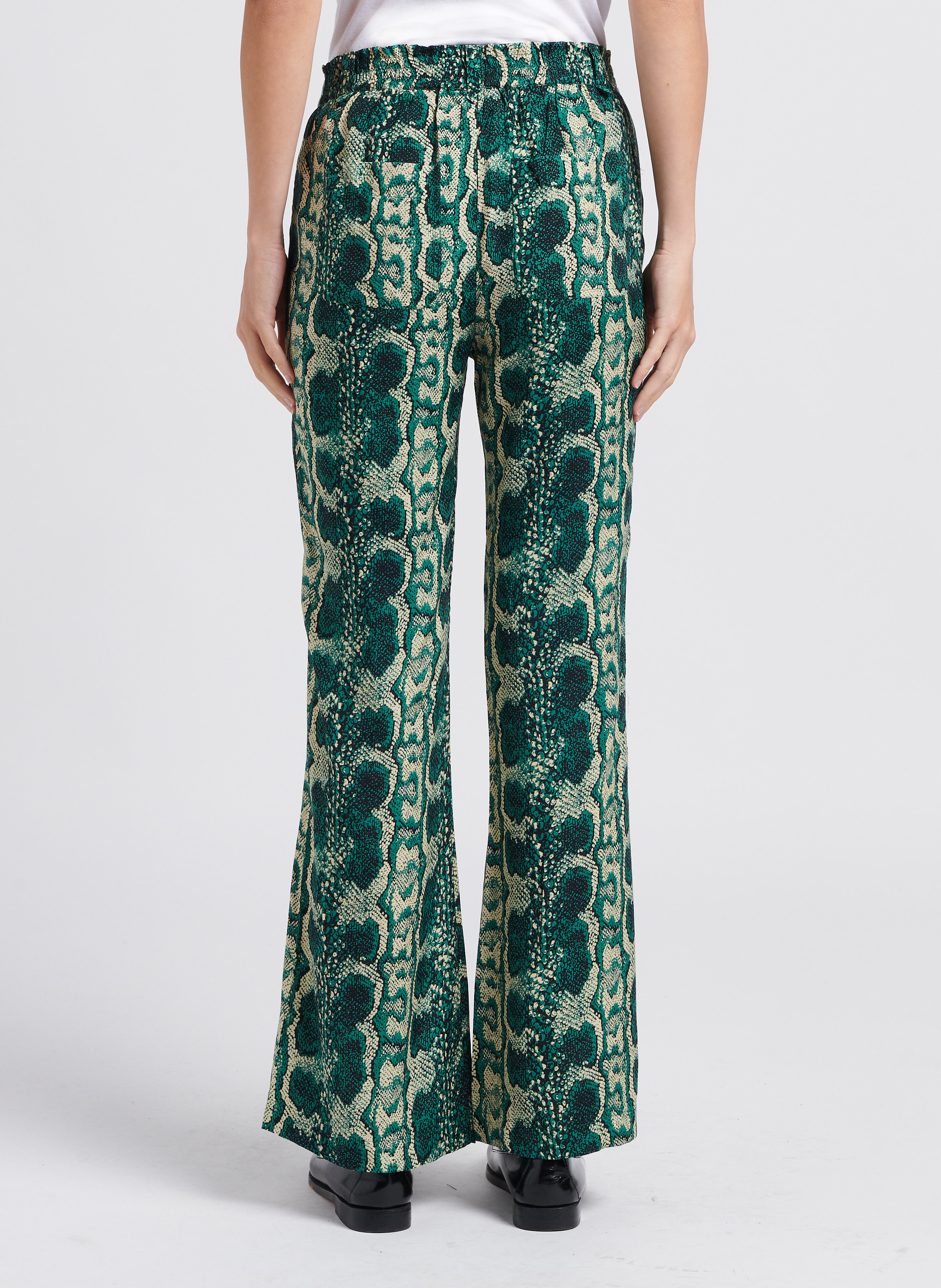 Python print palazzo trousers SWILDENS Green
