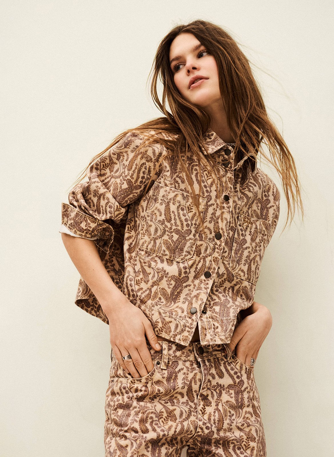 Veste col classique en coton BA&SH Beige