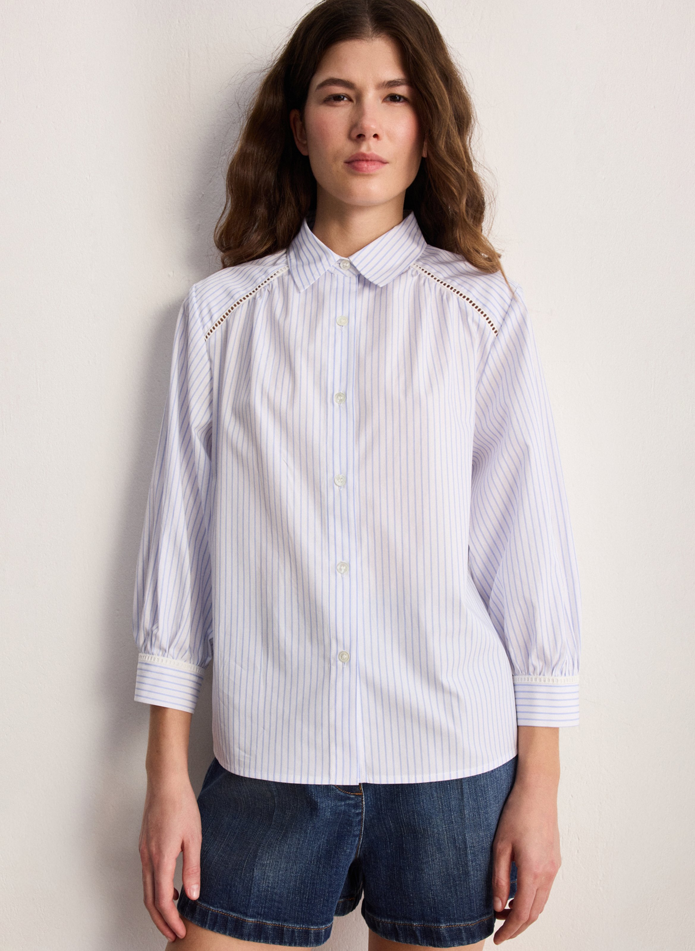 Cotton shirt with classic collar PABLO Beige