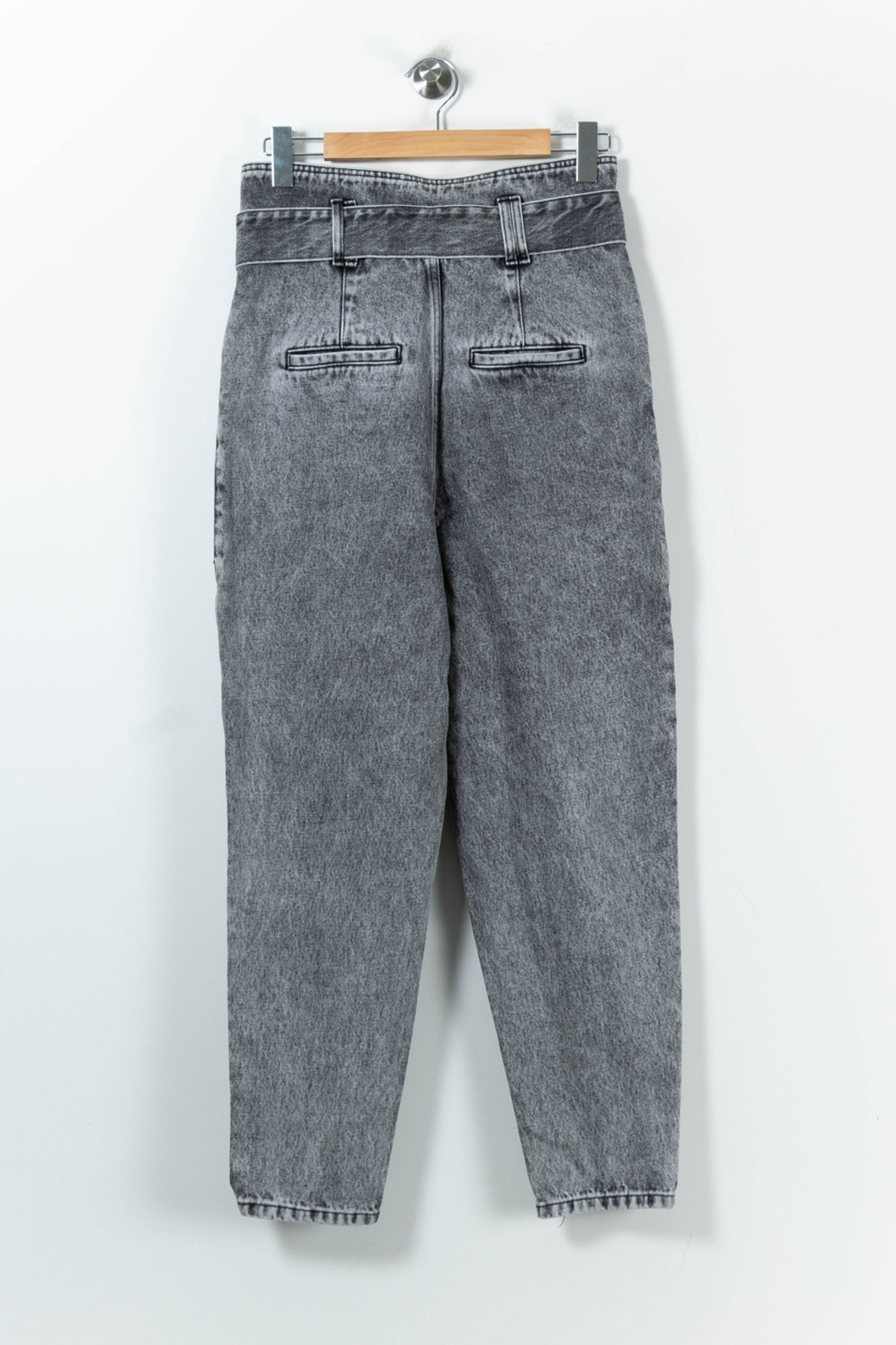 Cropped slim jeans with studs IRO - Seconde Main Grey