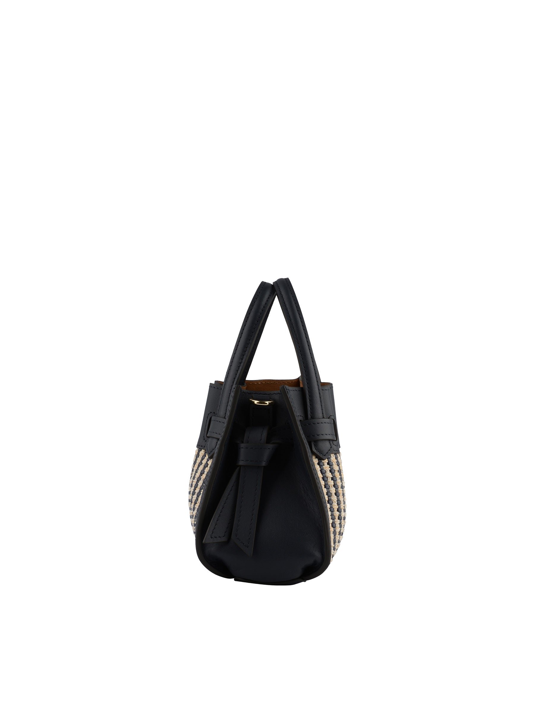 Calfskin leather handbag POURCHET Blue