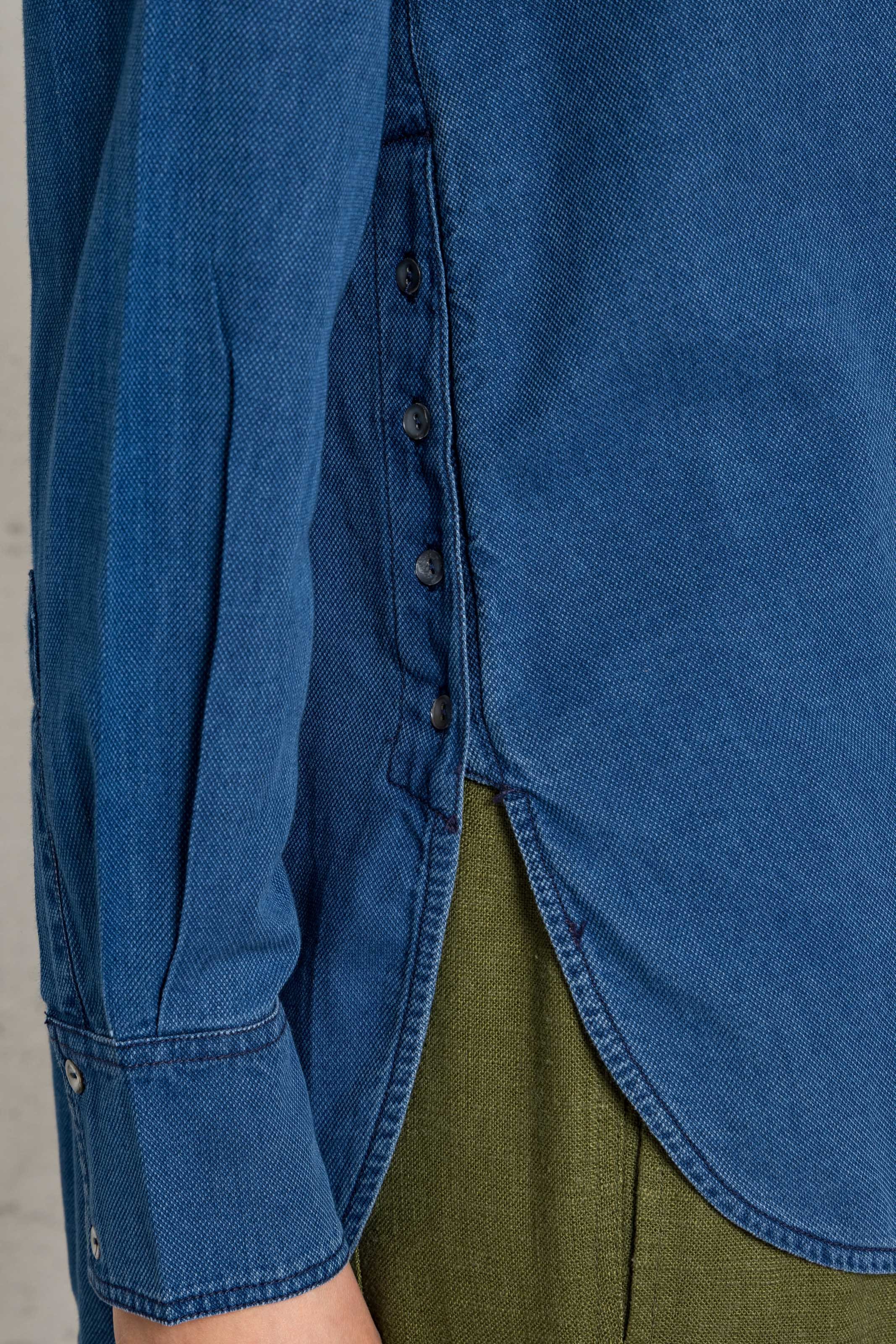 Baumwoll-Bluse BELLA JONES Blau