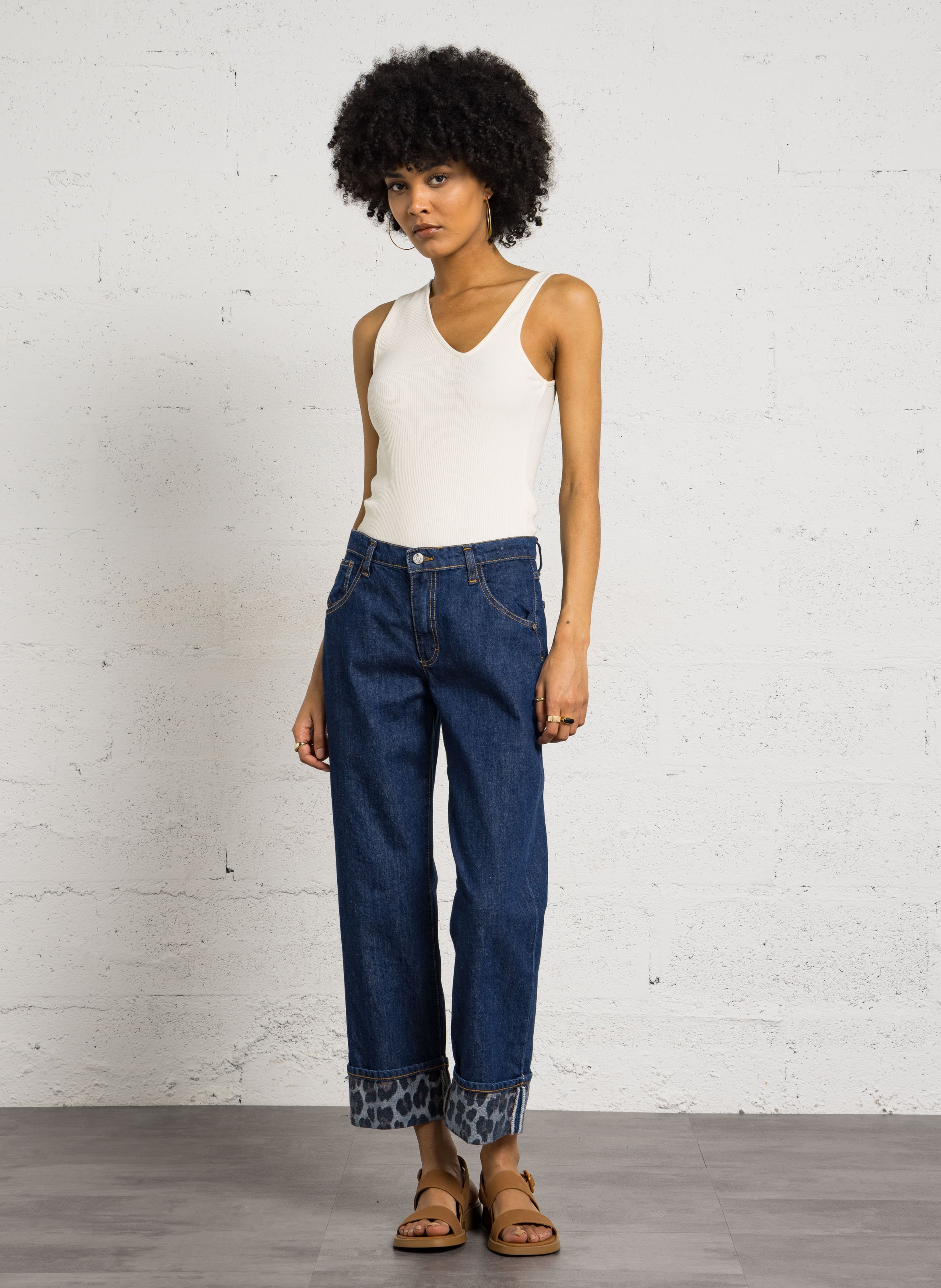 Wijde jeans PLEASE Blauw