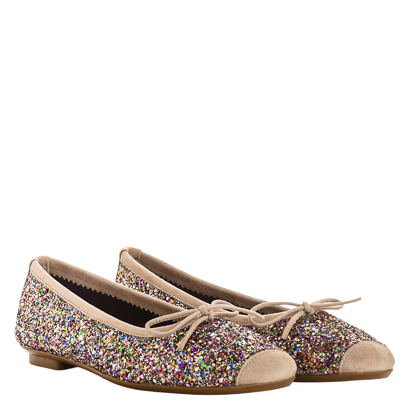 Ballet flats in sequined leather REQINS Multicolored