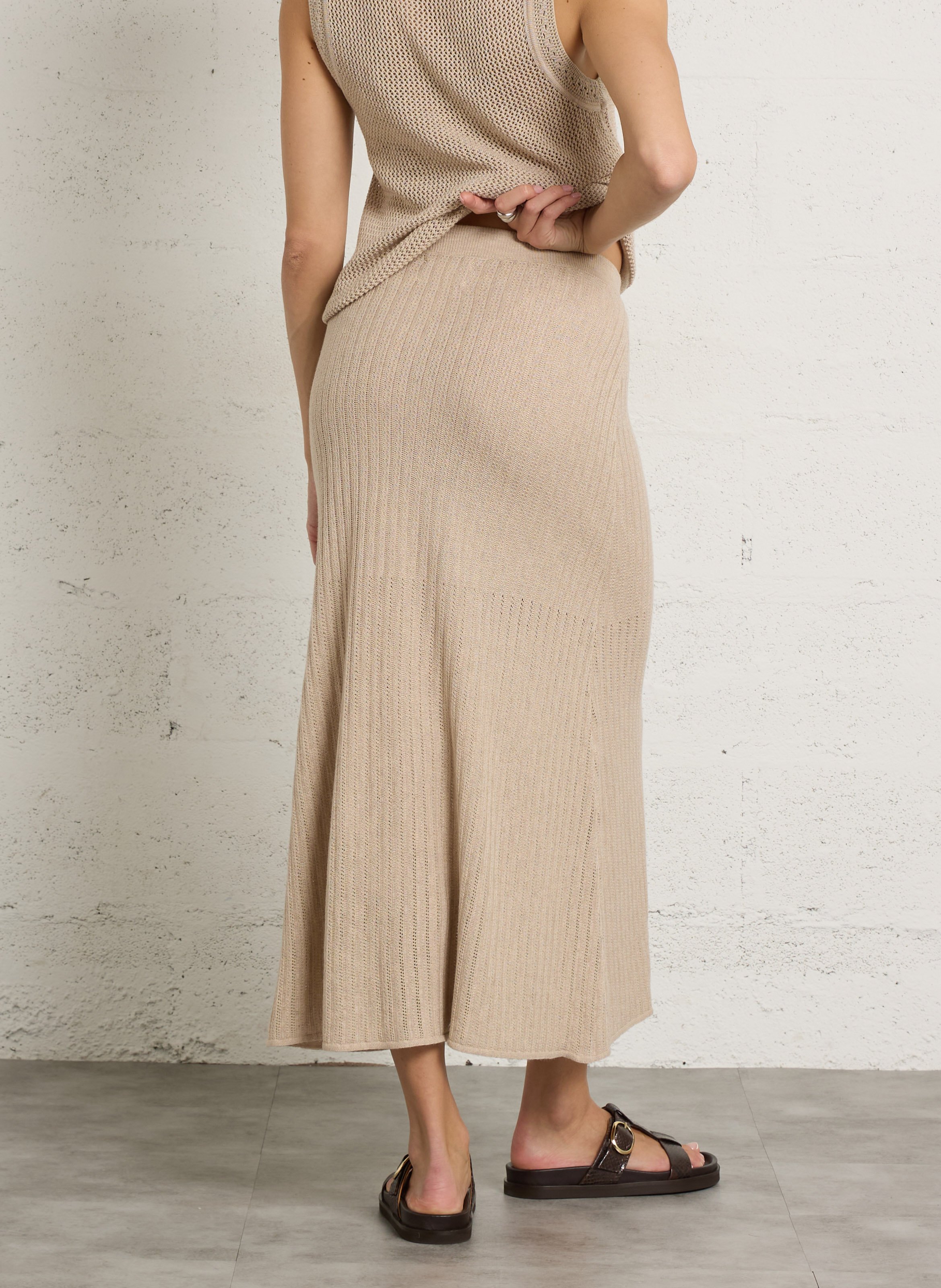 Lange rok van wolmix SUD EXPRESS Beige