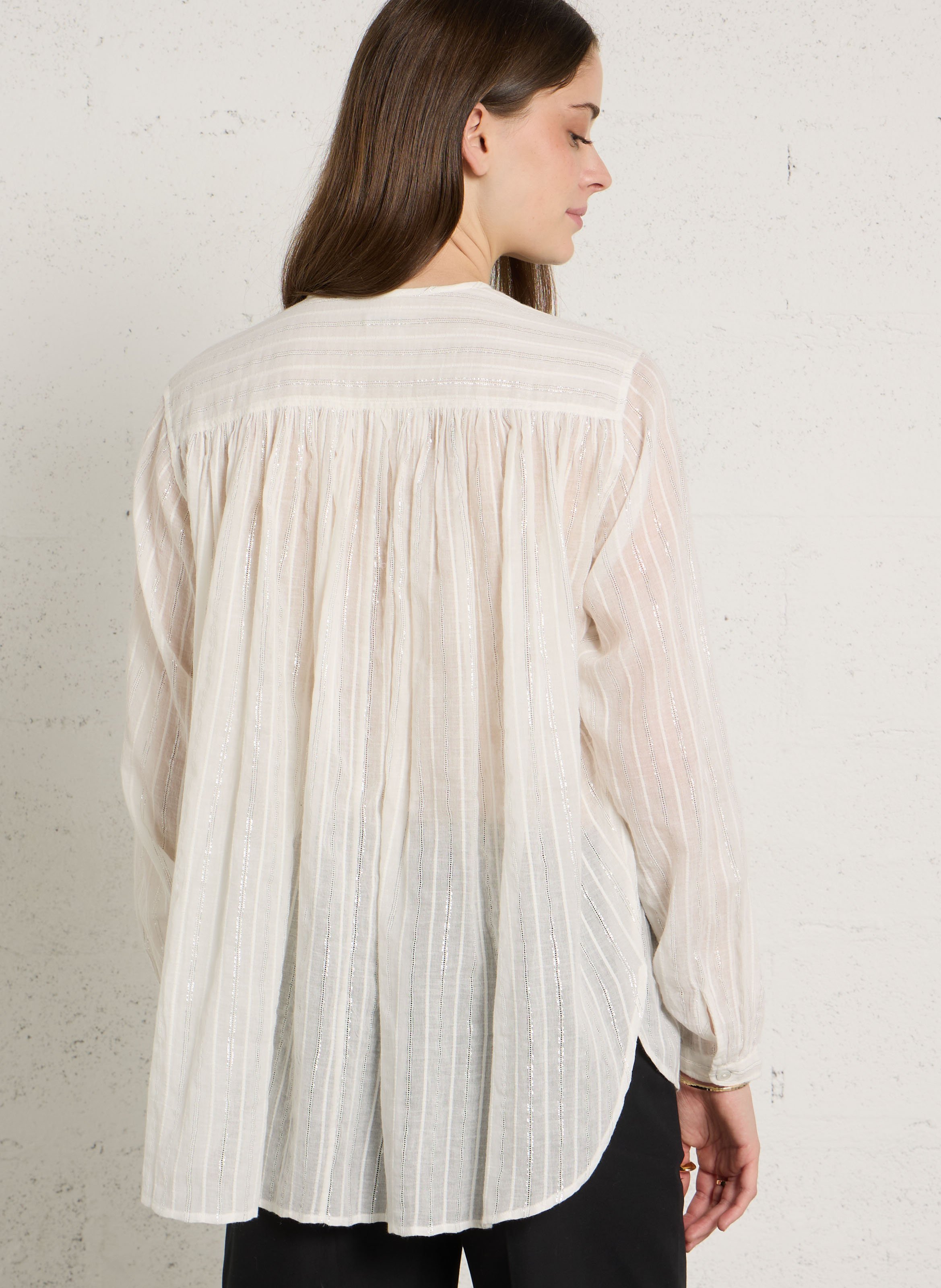 Oversize Rundhalsausschnitt Hemd aus Baumwollmischung LAURENCE BRAS Weiss