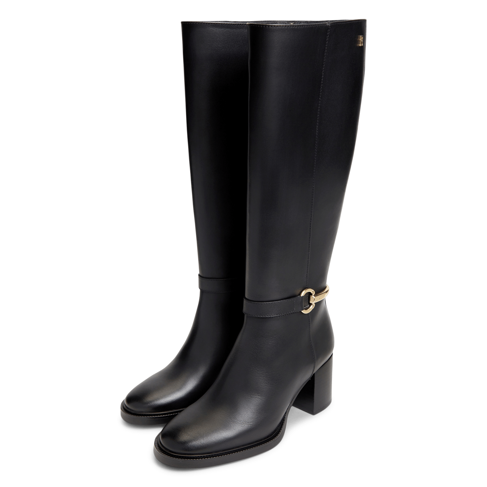 High leather riding boots TOMMY HILFIGER Black