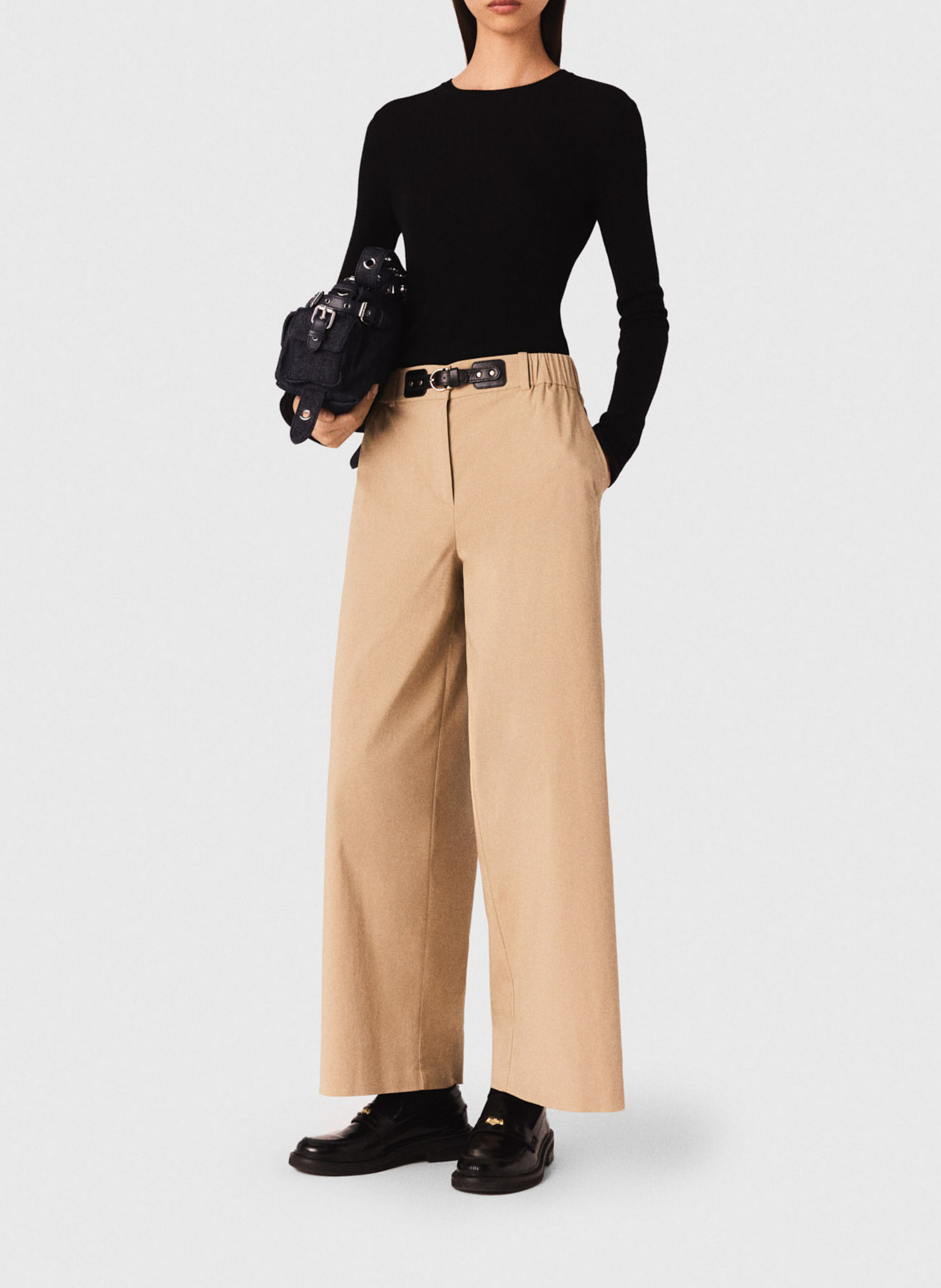 Cotton-blend chinos MAJE Beige