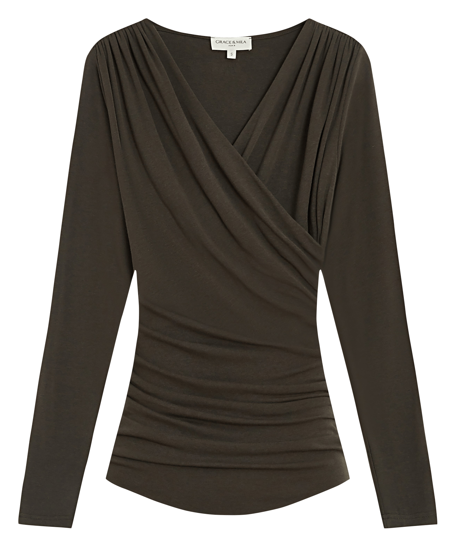 Top moulant col V GRACE ET MILA Vert