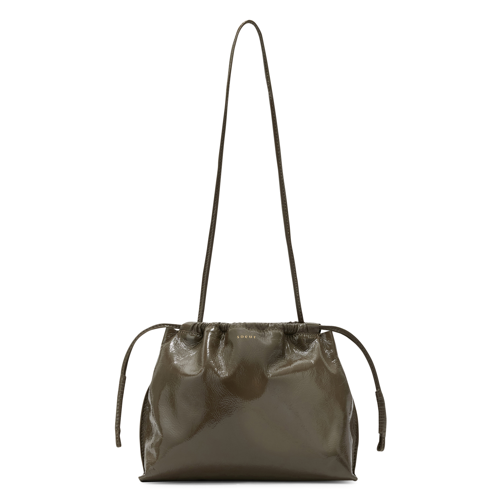 Umhängetasche aus Lackleder SOEUR Khaki