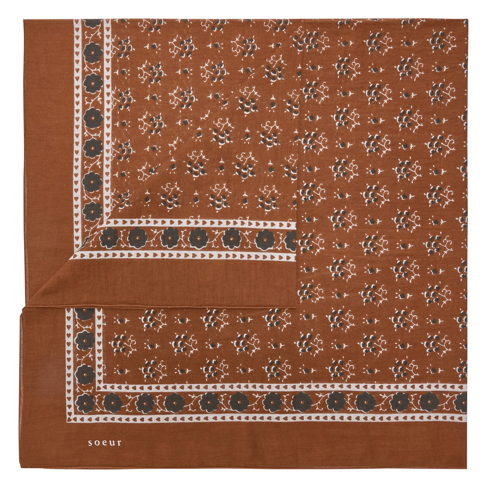 Foulard carré imprimé en coton SOEUR