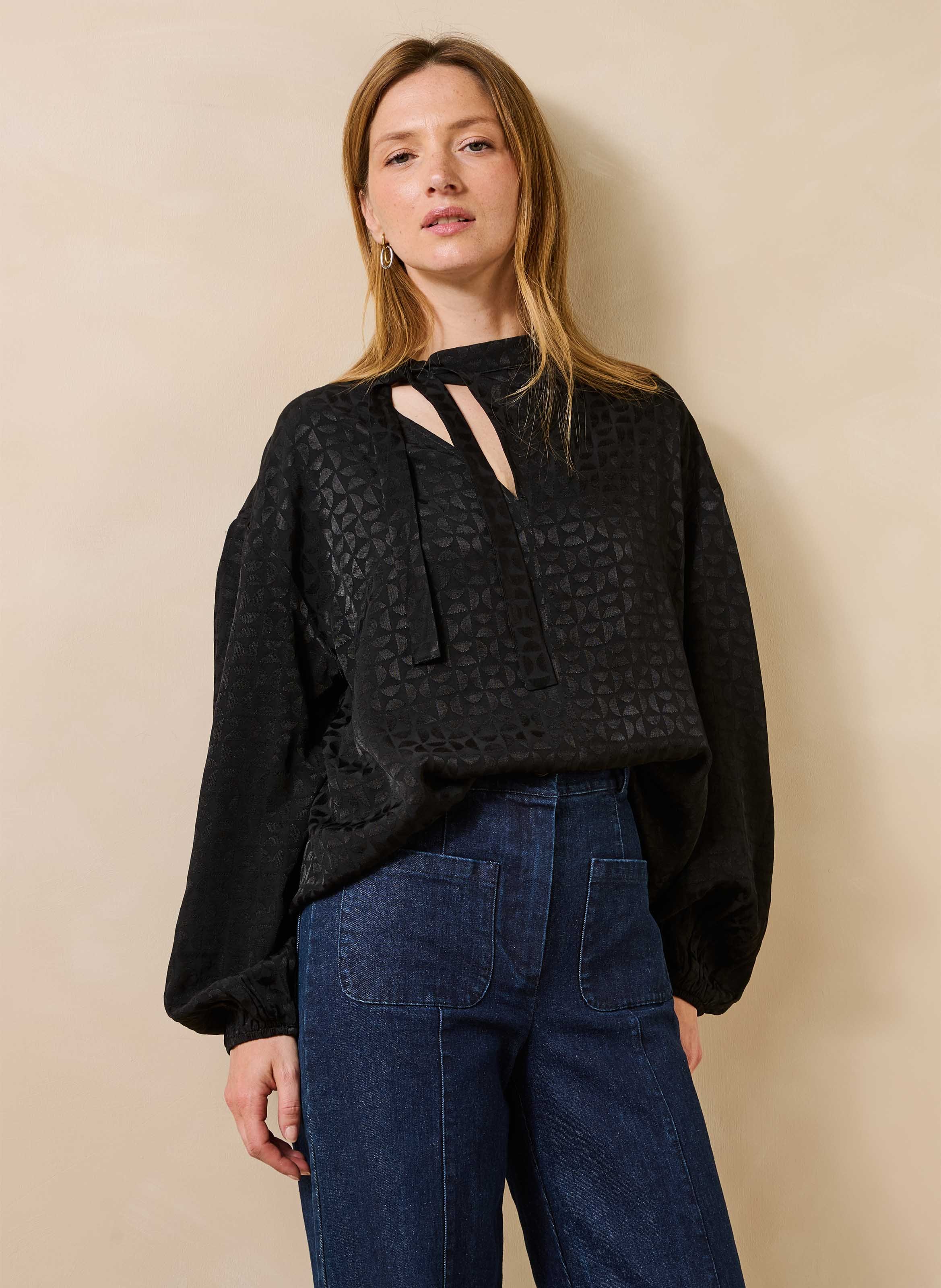 Pussy-bow blouse LA FEE MARABOUTEE Black