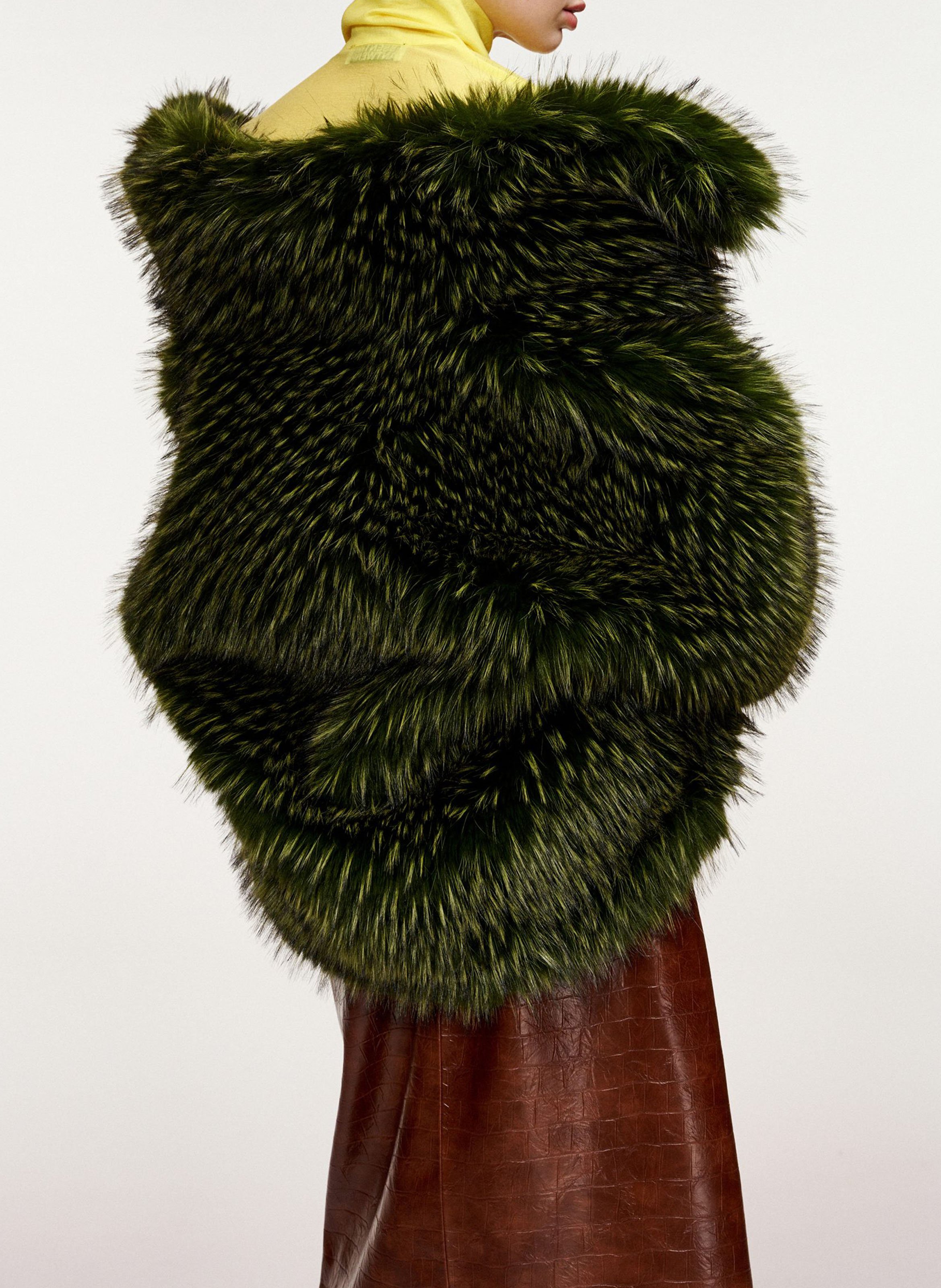 Oversized faux fur jacket ESSENTIEL ANTWERP Green