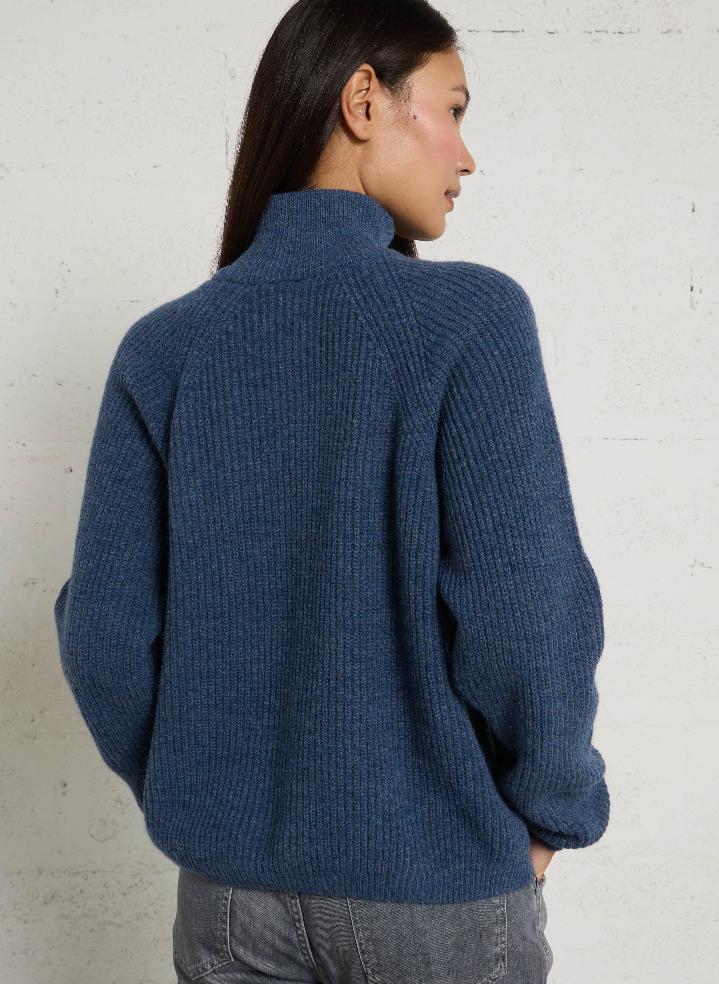 Trui met opstaande kraag | wolblend ARMOR LUX Blauw