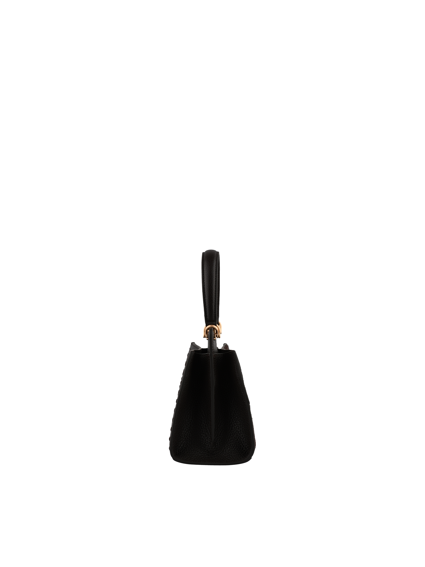 Cowhide leather handbag with a suede-effect finish POURCHET Multicolored