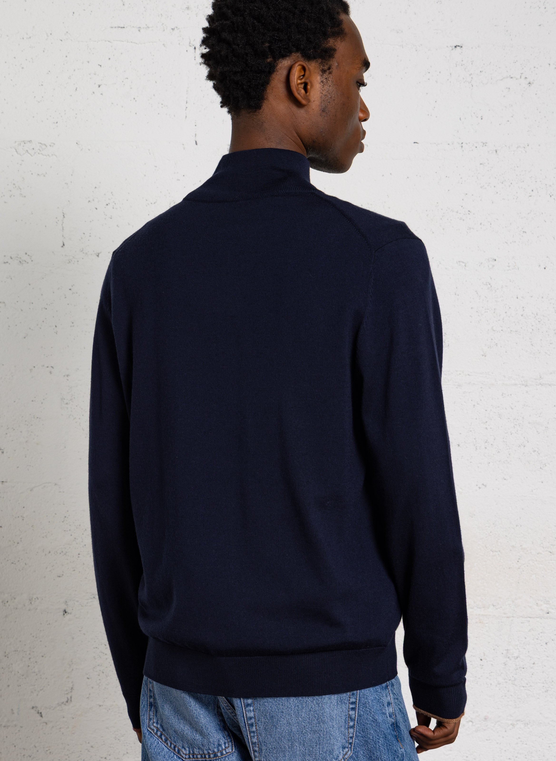 Gilet col montant en laine PAUL SMITH Bleu