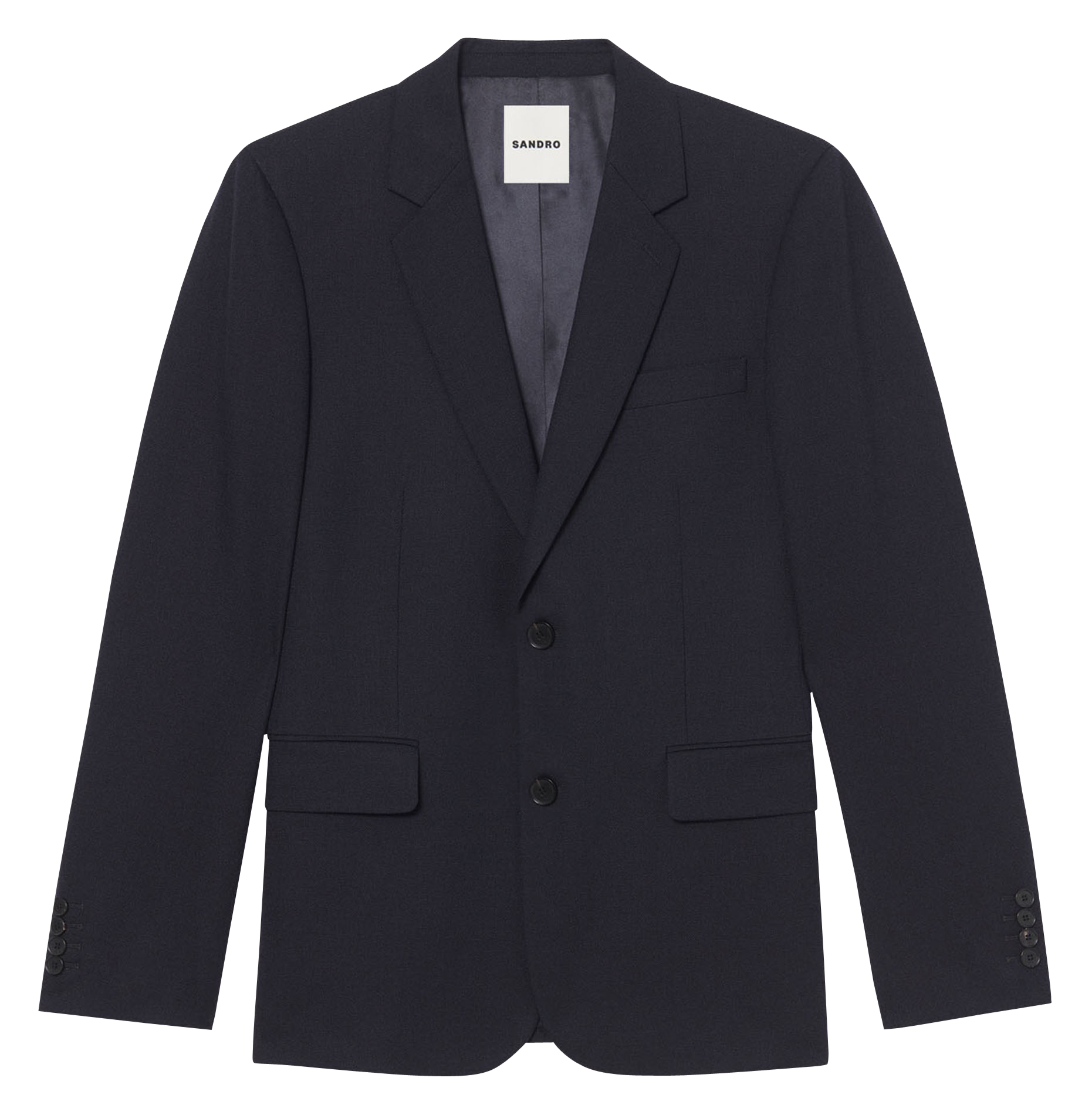 Veste col tailleur en laine SANDRO Bleu