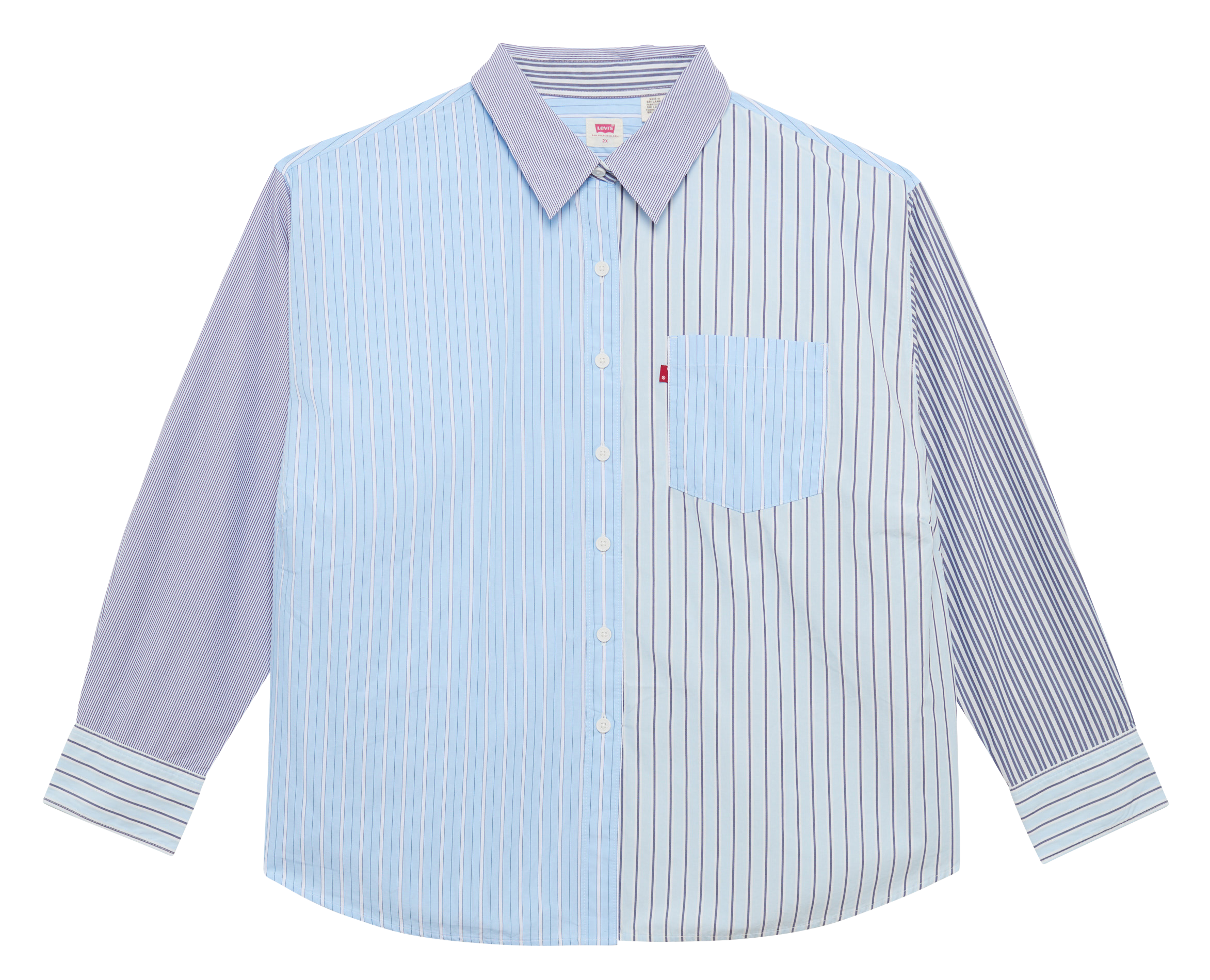 Chemise col classique patchwork en coton LEVI'S Bleu