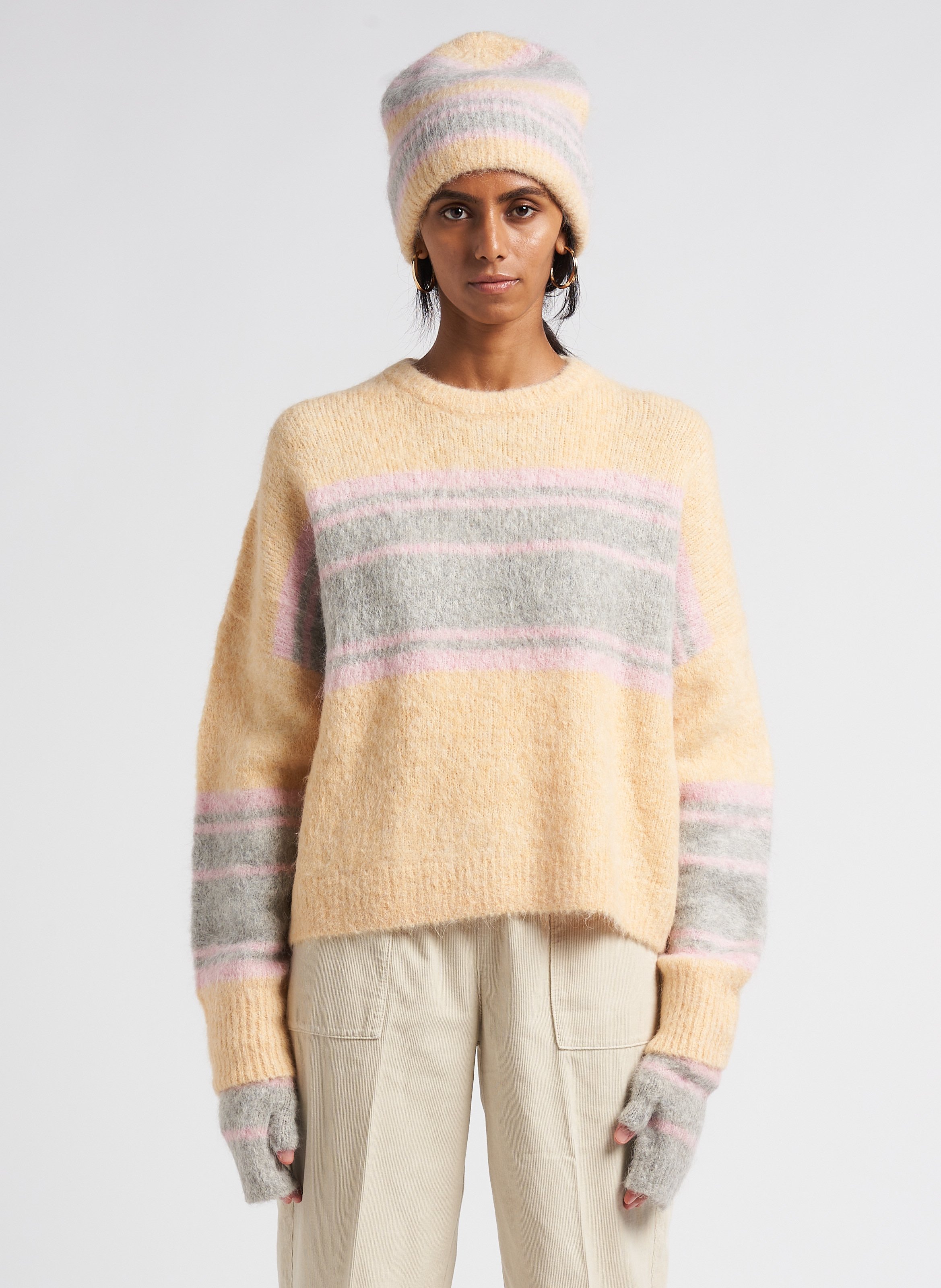 Loose-fit alpaca-blend round-neck sweater ANTIK BATIK Grey