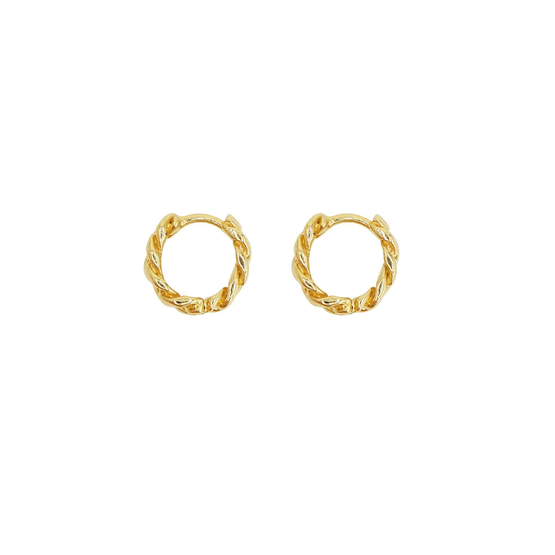 Gold-plated hoop earrings NILAI Golden