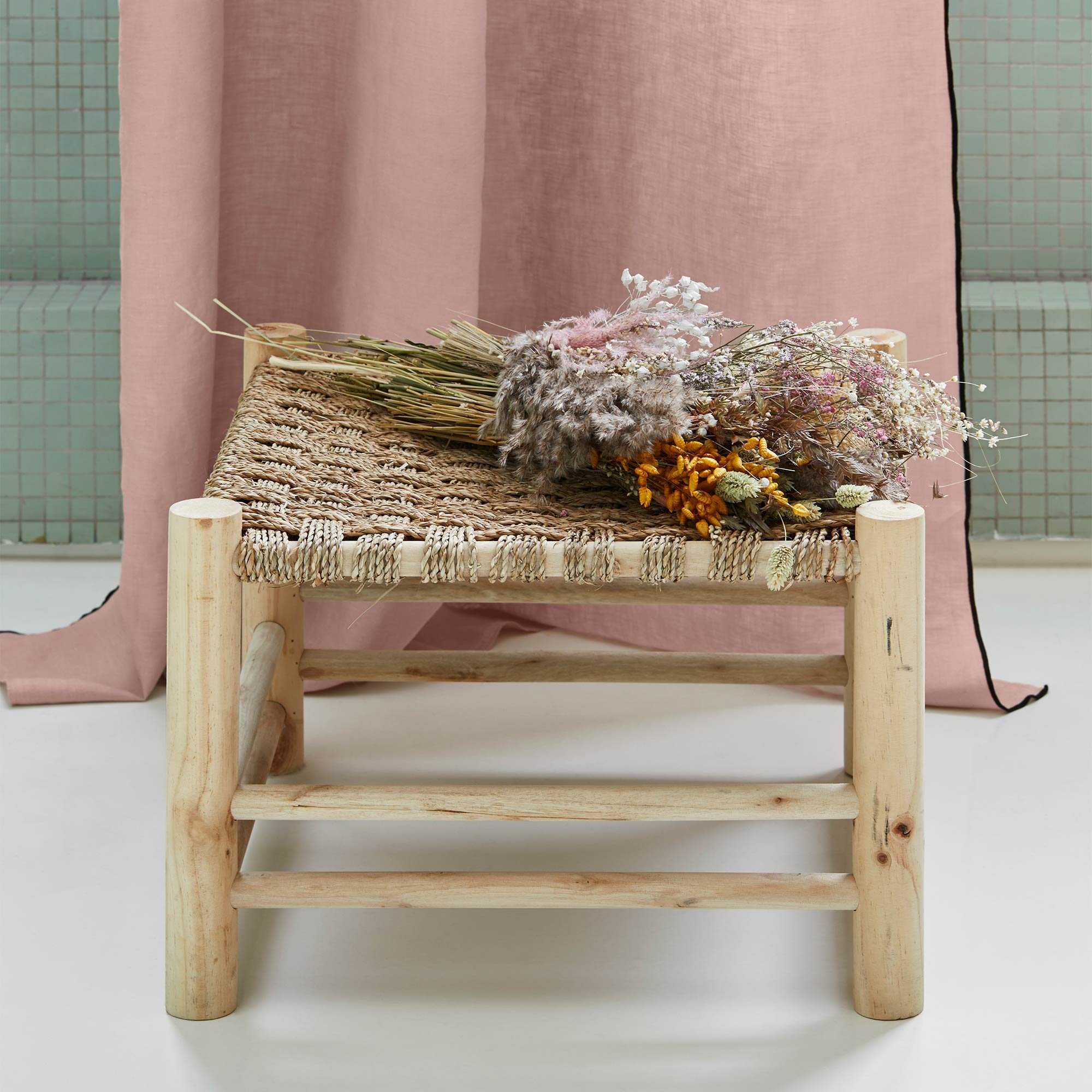 Curtain with gathering tape MADURA Pink