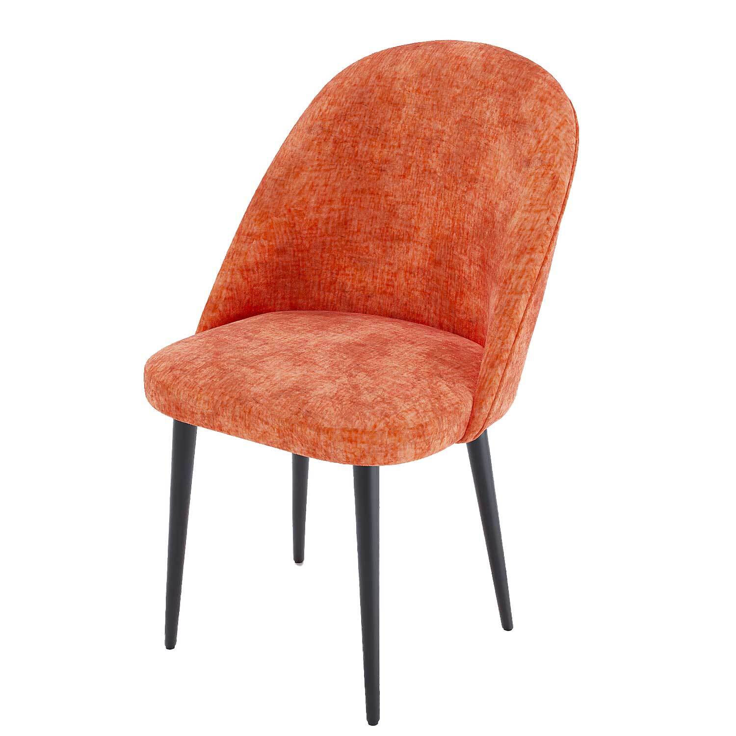 Set of 2 black fabric & metal chairs POTIRON PARIS