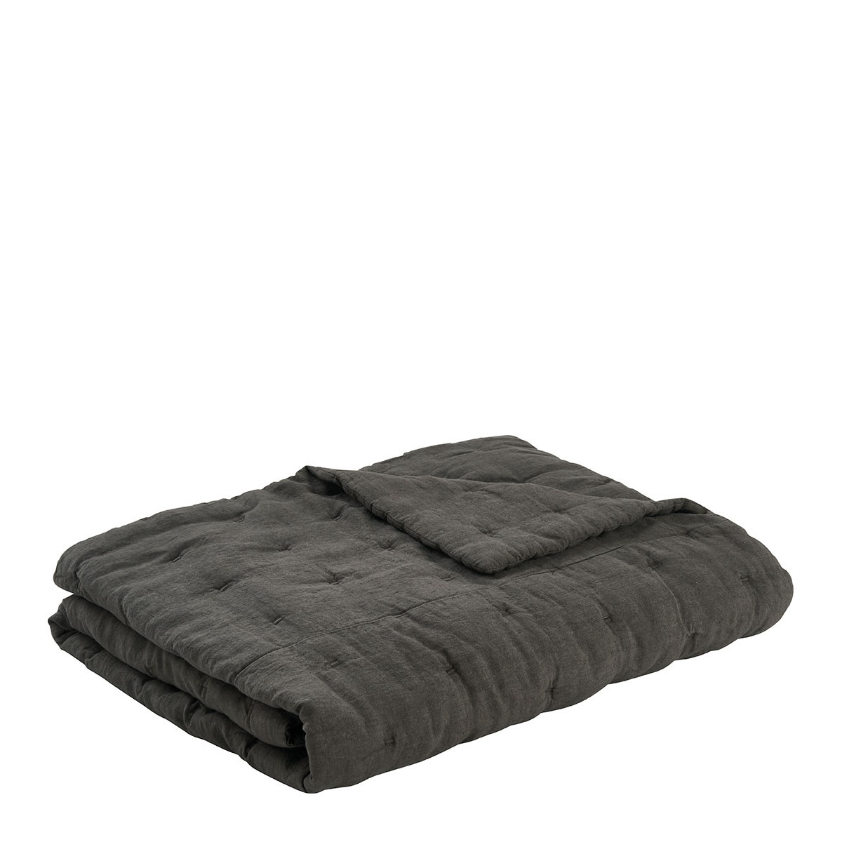 Couvre-lit en lin lavé BLANC D'IVOIRE Gris