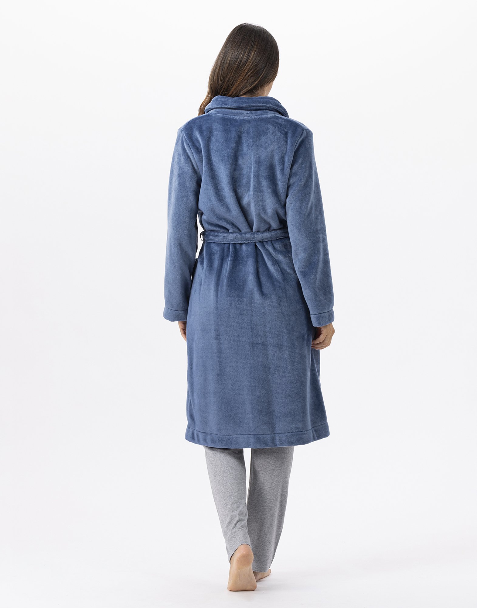 Plush flannel robe LE CHAT Blue