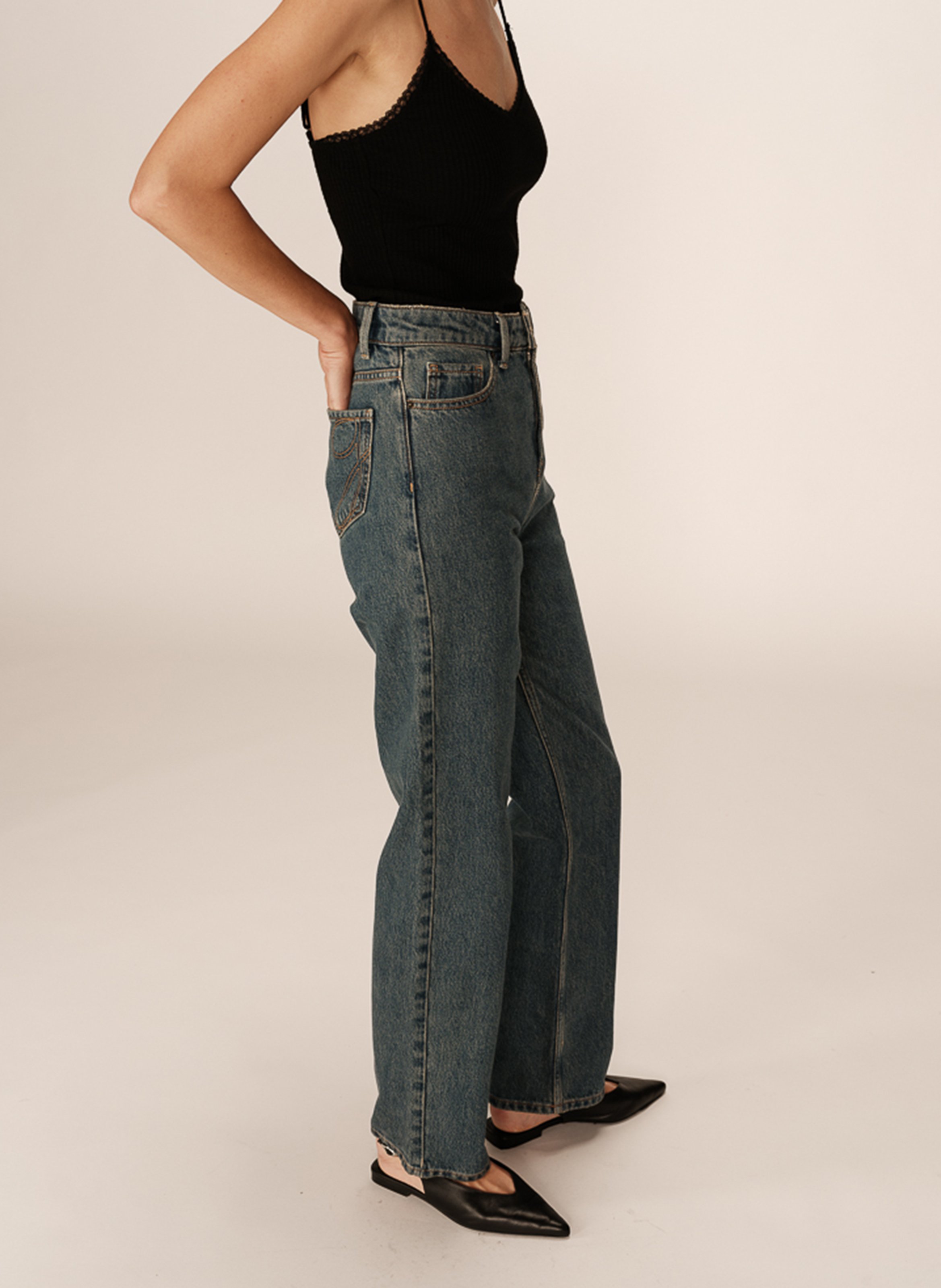 High-rise jeans GRACE ET MILA Blue