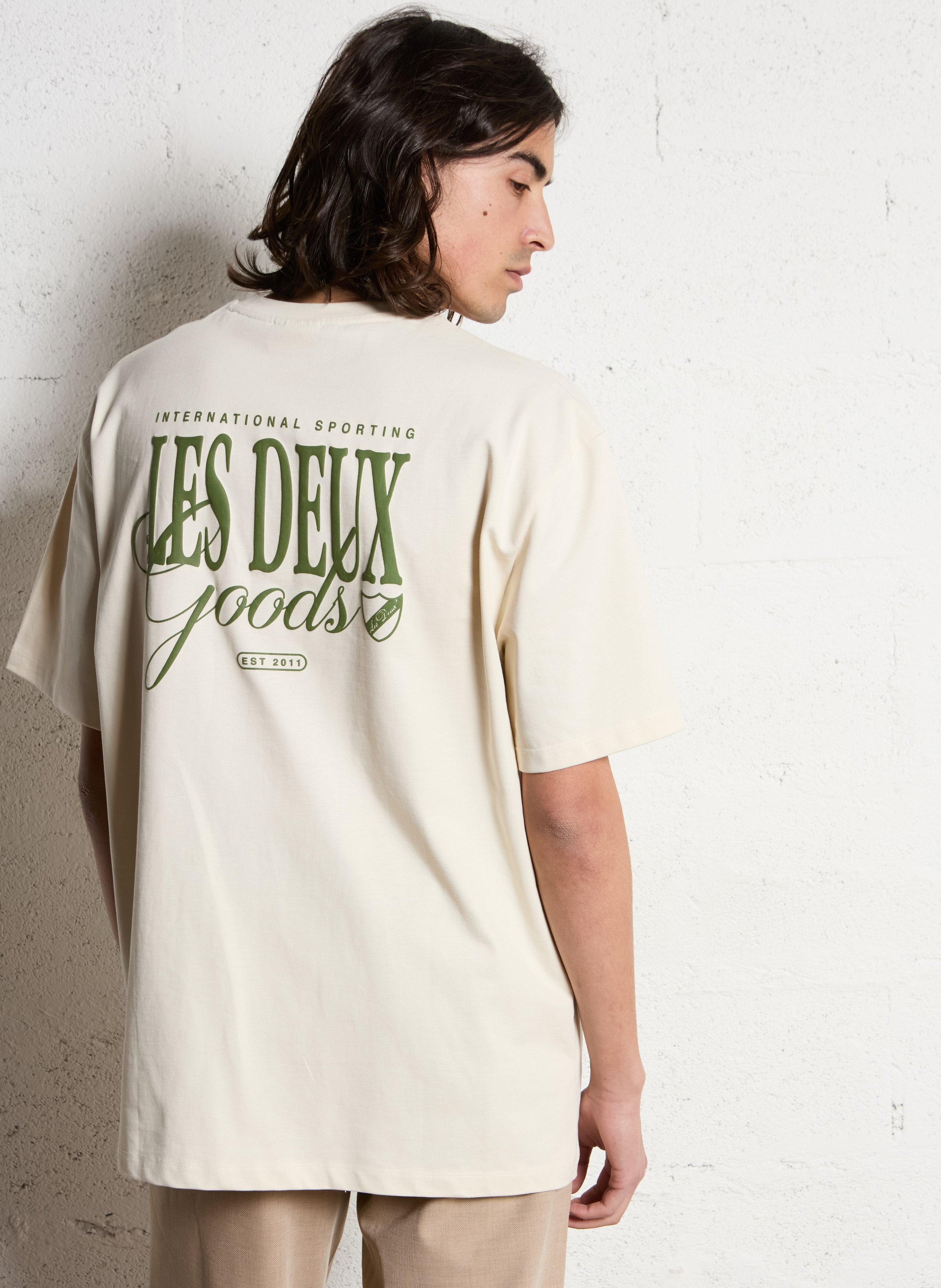 Oversized T-shirt van biologisch katoen met zeefdruk LES DEUX Veelkleurig