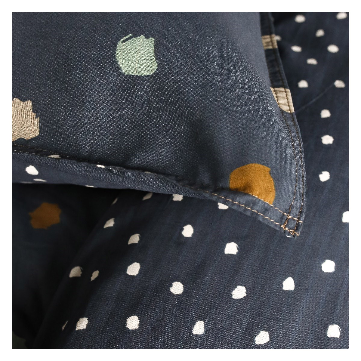 Polka dot printed cotton bedding set TODAY LINGE DE MAISON Blue