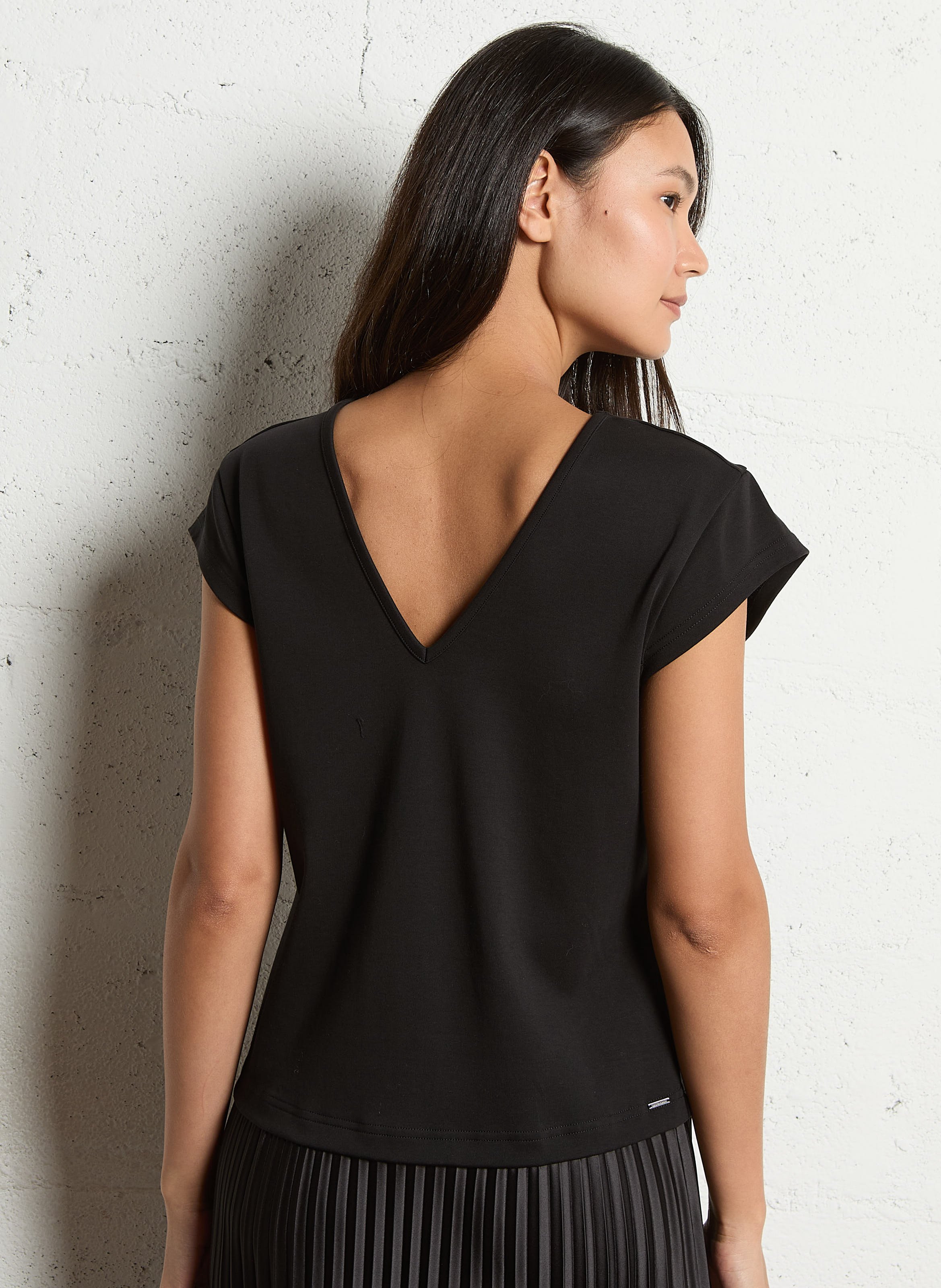 Gerade geschnittenes Kleid mit Rundhalsausschnitt IKKS Schwarz