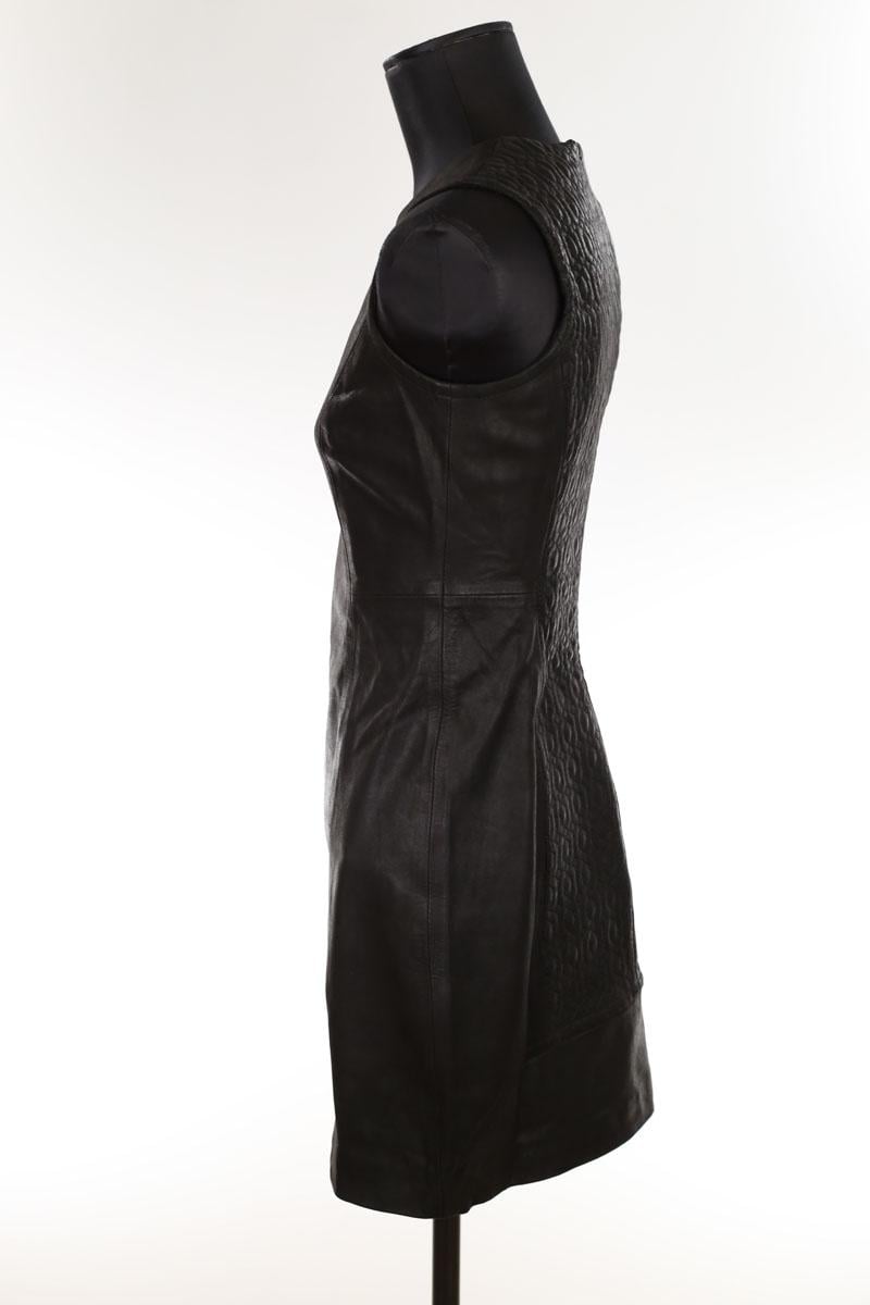 Leather dress THEORY - Seconde Main Black