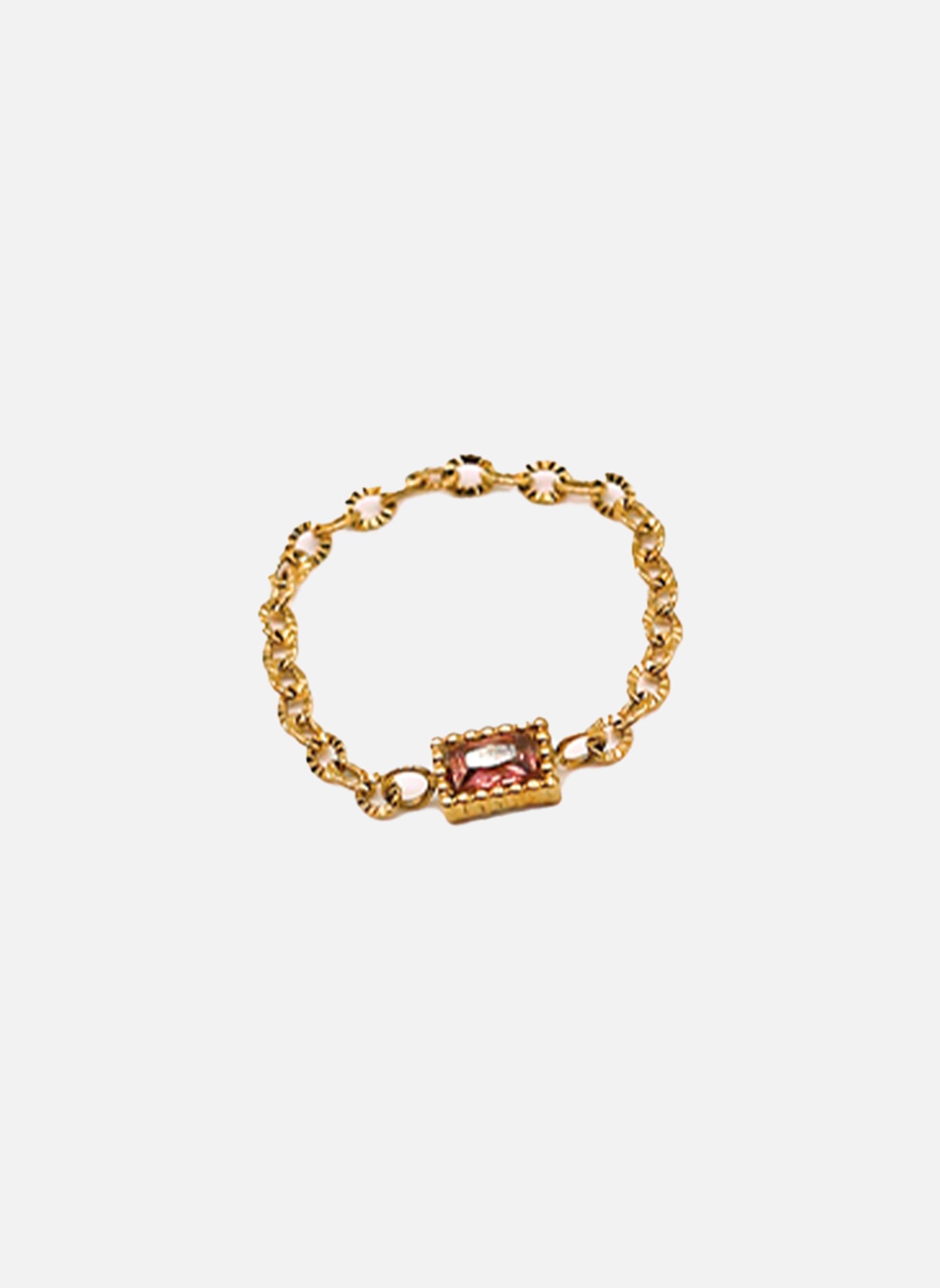 Daya rectangle chain ring AEC Paris Pink