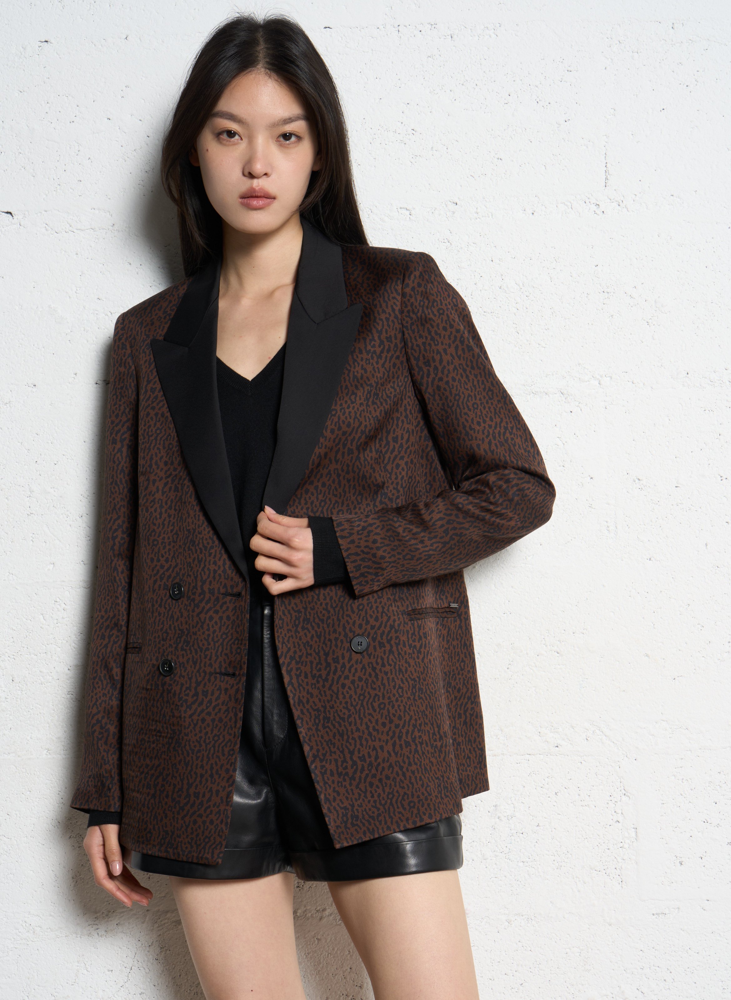Blazer met print IKKS Bruin