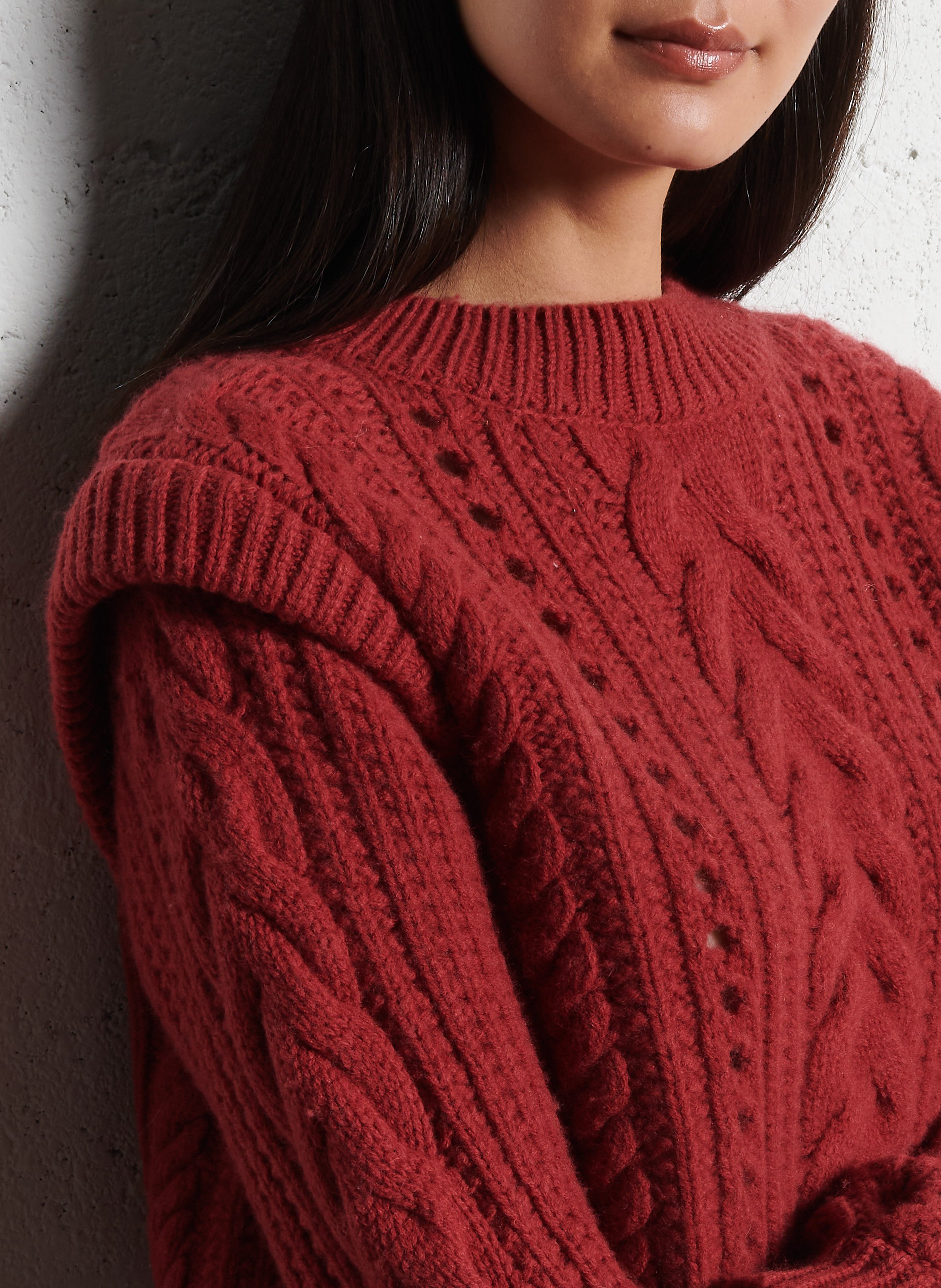 Pull col rond en laine LOUISE MISHA Rouge
